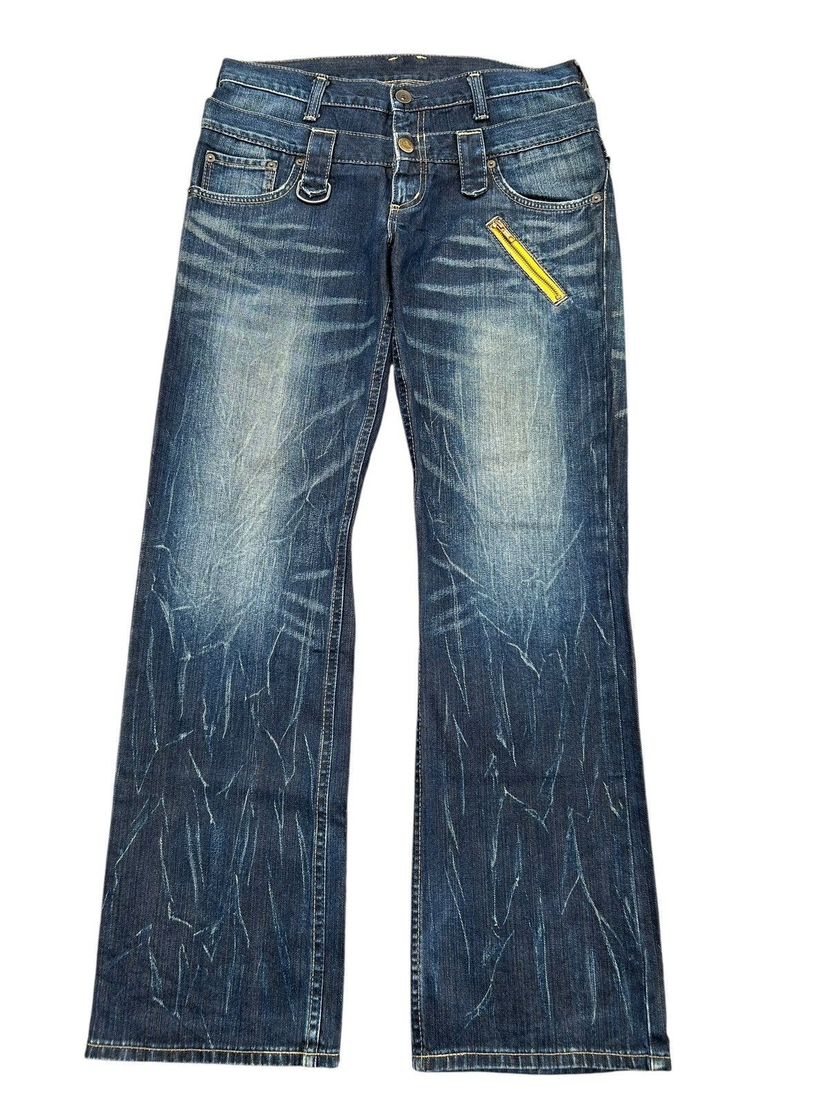 Japanese Brand × Kapital × Vintage Wrangler Double Waist Flare Punk Denim Jeans Rare ☠️ Size US 33 - 2 Thumbnail