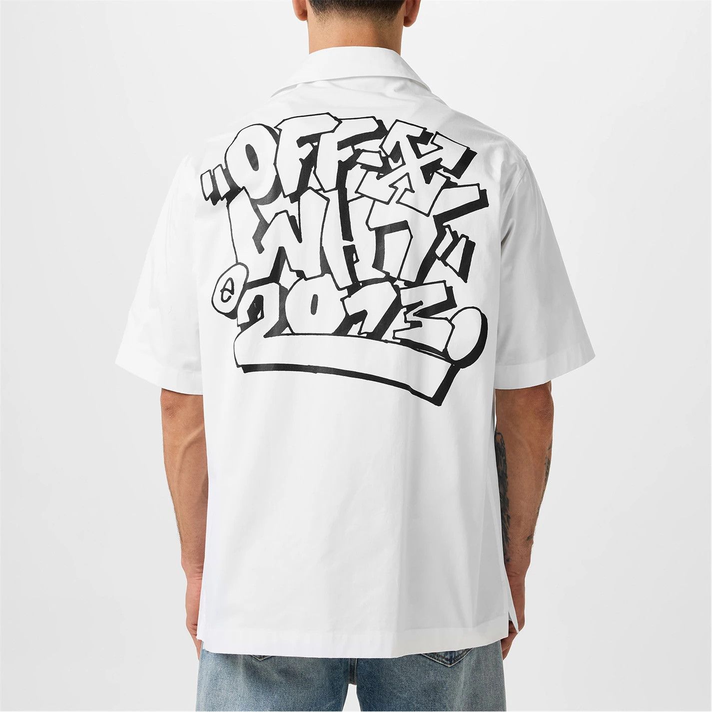 Off-White o1g2r1mq0326 Graphic Print Overshirt in White Size US S / EU 44-46 / 1 - 4 Thumbnail
