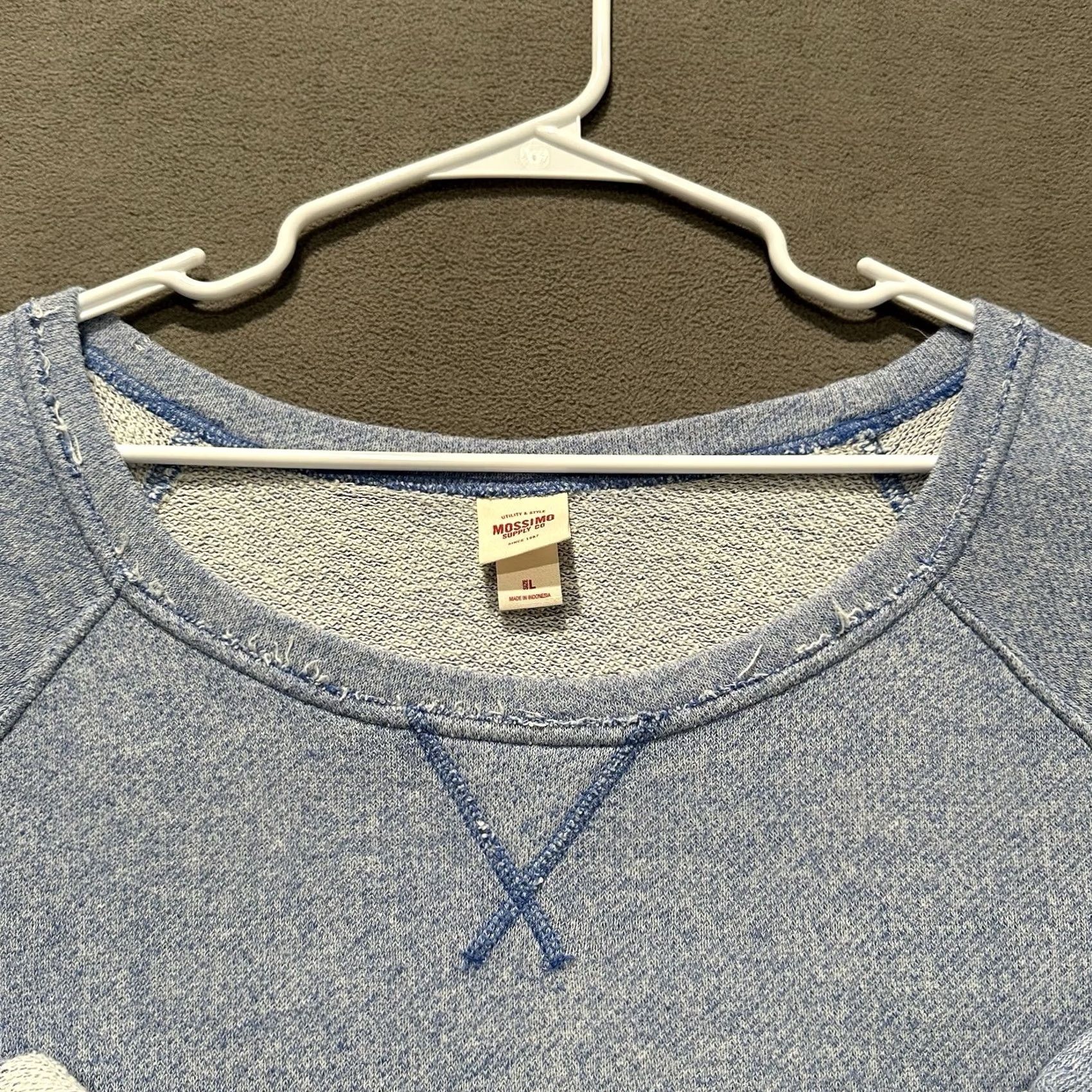 Mossimo Mossimo Sweater Large Blue Knit Long Sleeve Boat Neck Top EUC Size L / US 10 / IT 46 - 3 Thumbnail