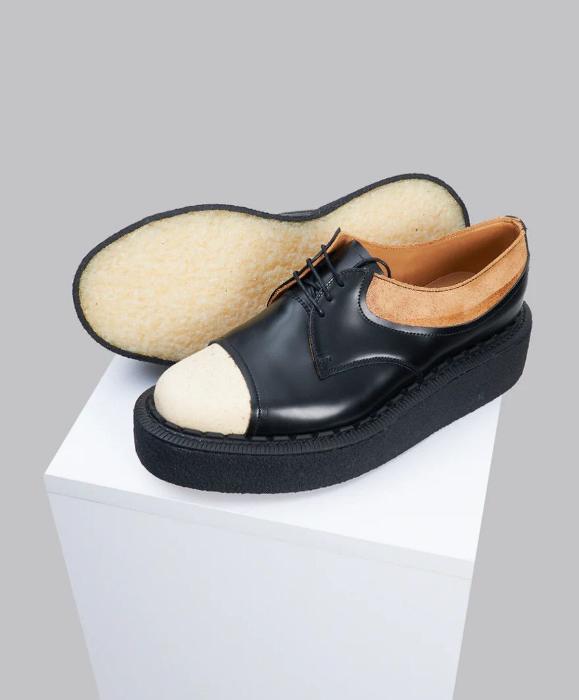 image of Comme Des Garcons Homme Plus Original Creeper Shoes in Black, Men's (Size 7)