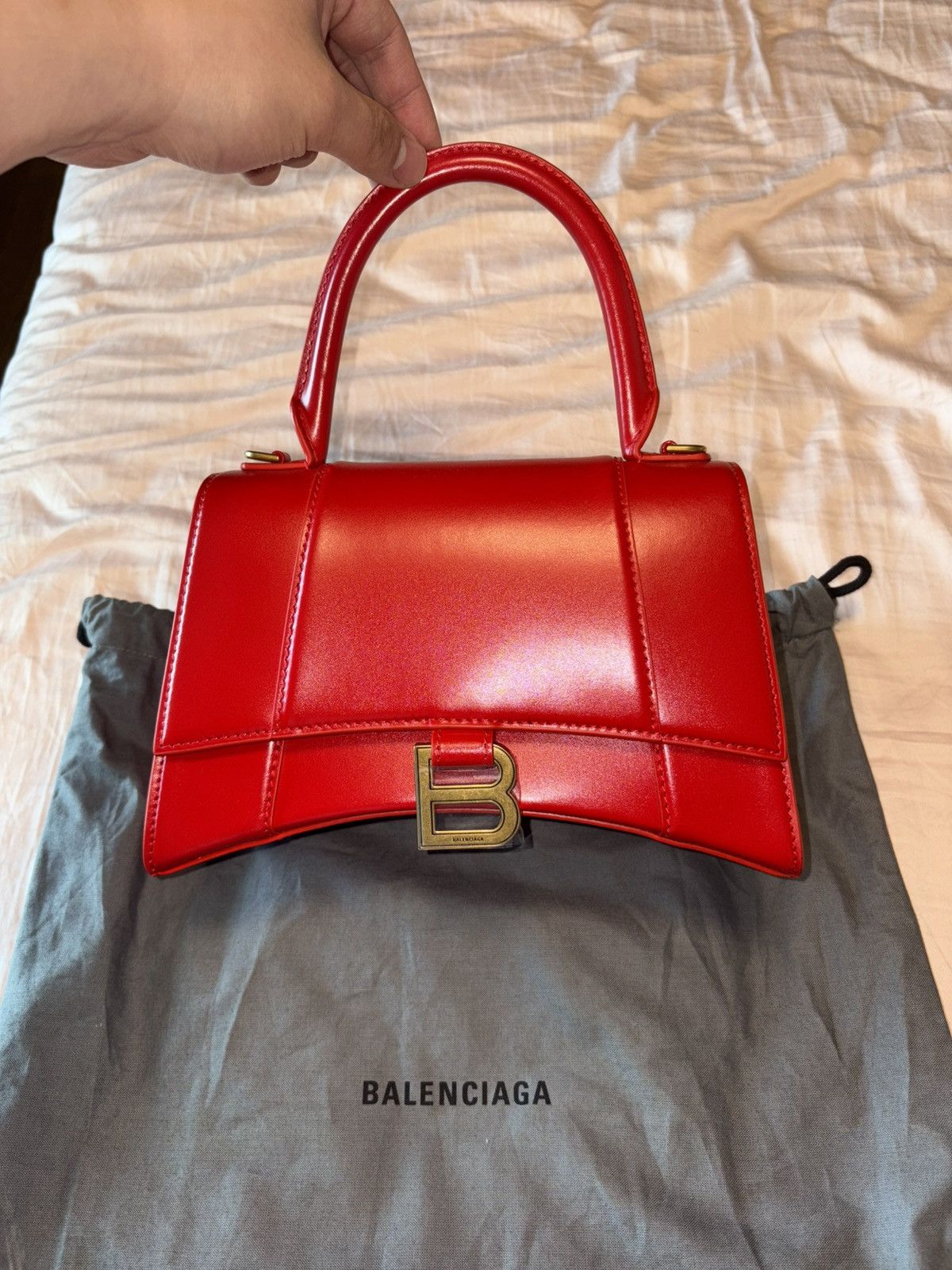 Balenciaga Balenciaga Hourglass Leather Bag Small Size ONE SIZE - 4 Thumbnail
