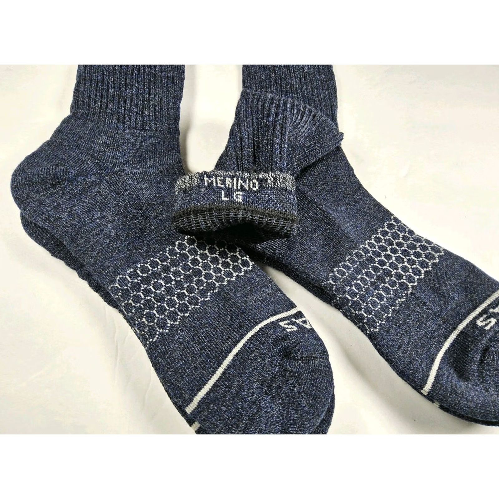 Vintage Bombas Merino Wool Calf Socks Size L Navy Lot Of 2 Pairs Size ONE SIZE - 3 Thumbnail