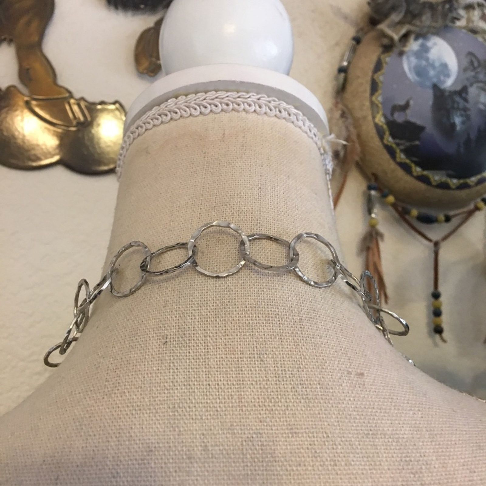 Jewelry Graduated silver tone hammered link necklace Size ONE SIZE - 4 Thumbnail