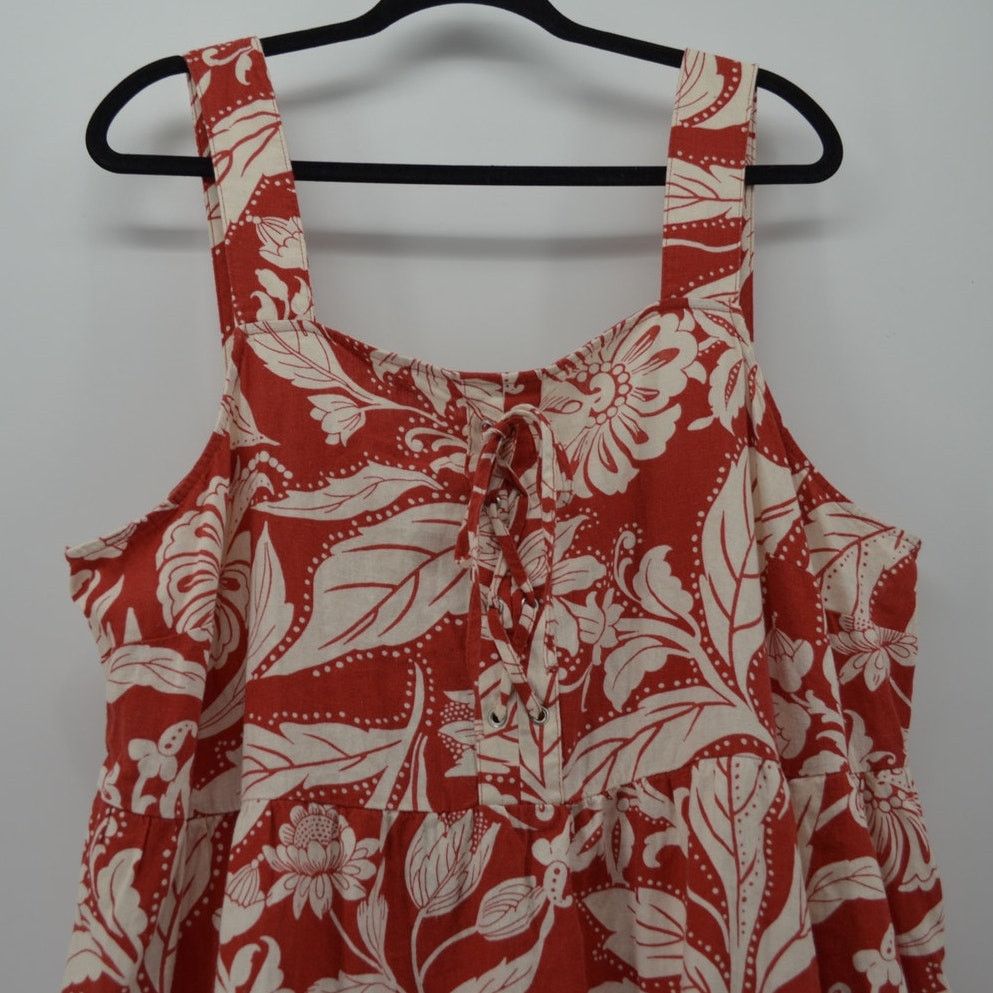 Other Who What Wear Batik Floral Aurora Red Dress Boho Plus Sz 1X Size XL / US 12-14 / IT 48-50 - 11 Thumbnail
