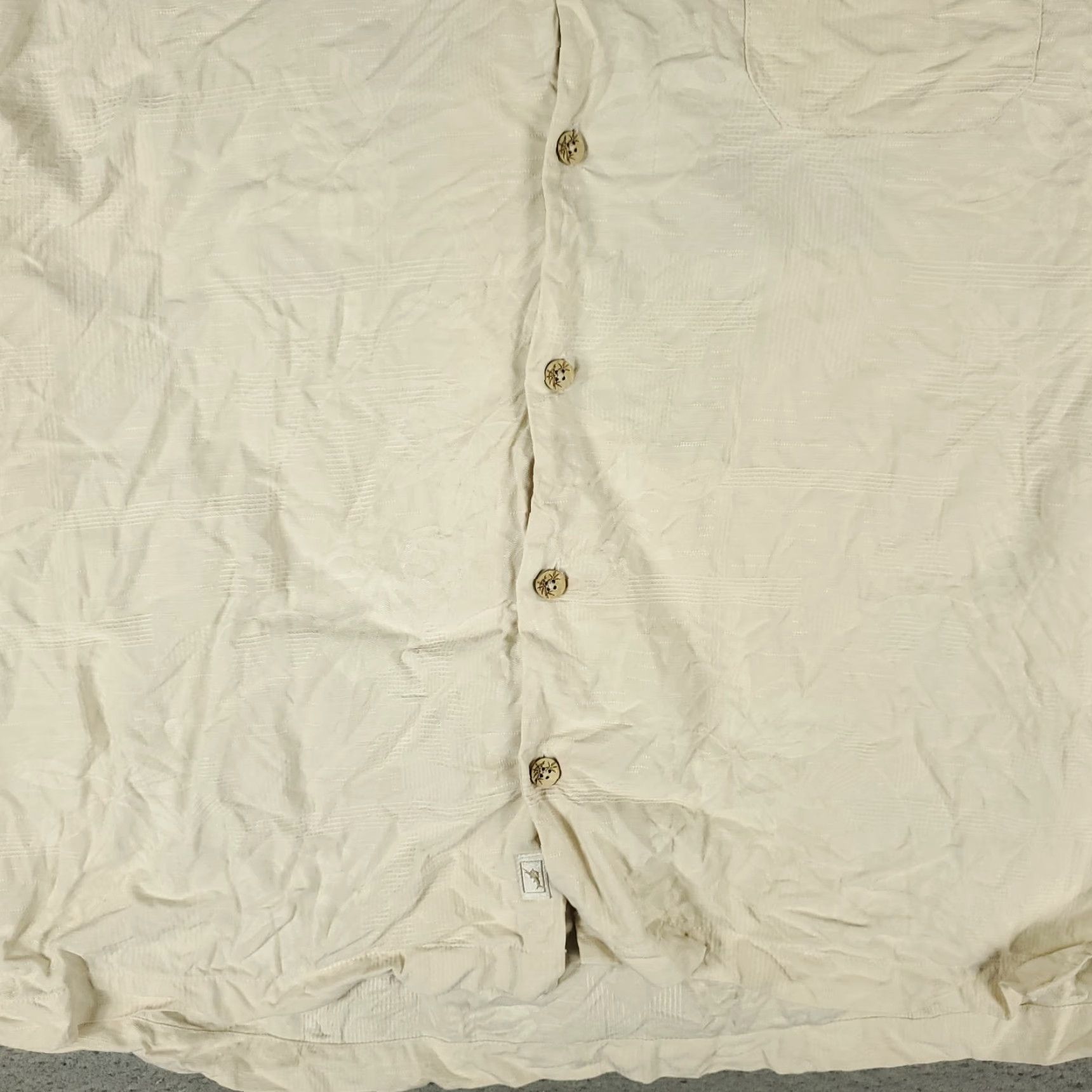 Tommy Bahama Tommy Bahama Shirt Mens Medium Beige Silk Hawaiian Short Sleeve Button-Up Collared 1940s-Modern Tropical Mens Shirts Size US M / EU 48-50 / 2 - 4 Thumbnail