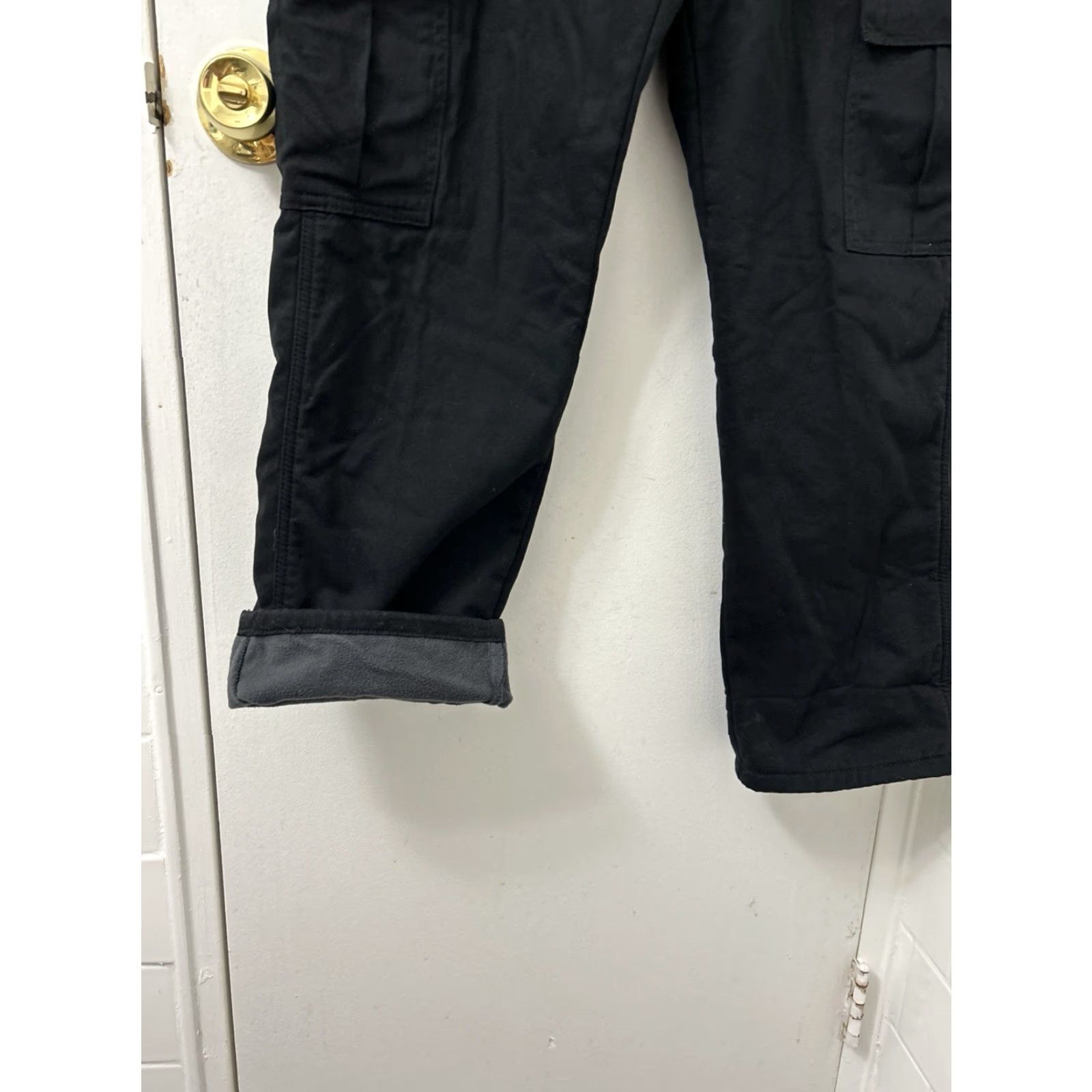 Wrangler Wrangler Cargo Pants Mens 30x30 Black Fleece Lined Relaxed Fit Trousers Size US 30 / EU 46 - 6 Thumbnail