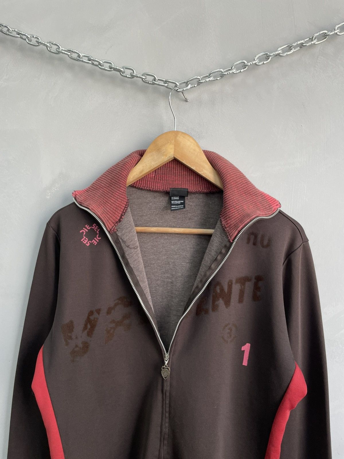 Diesel Retro diesel Brown y2k style zip sweatshirt jacket 90s Size US L / EU 52-54 / 3 - 6 Thumbnail