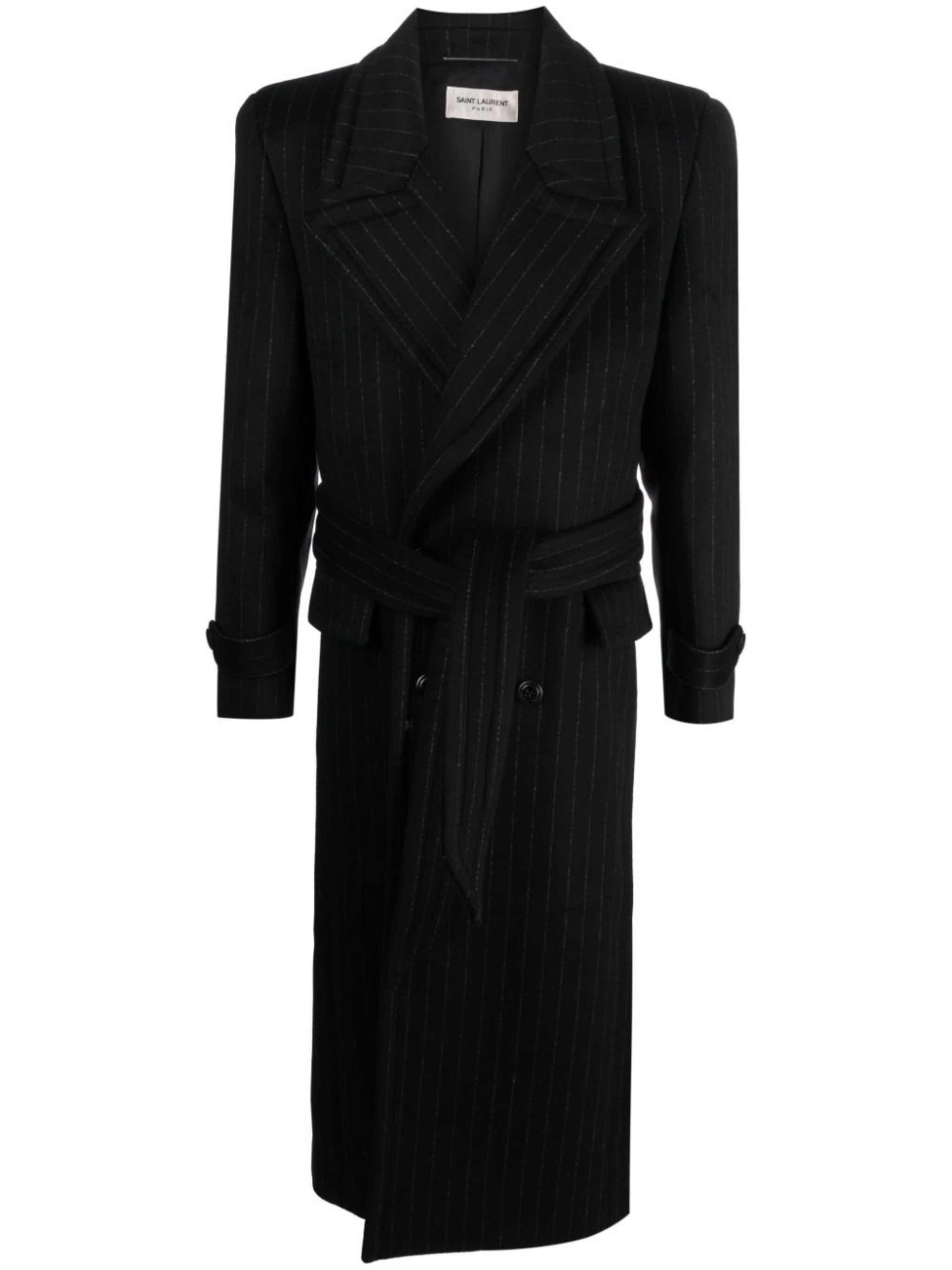 Saint Laurent Paris oversized coat in pinstriped wool Size US XL / EU 56 / 4 - 1 Thumbnail