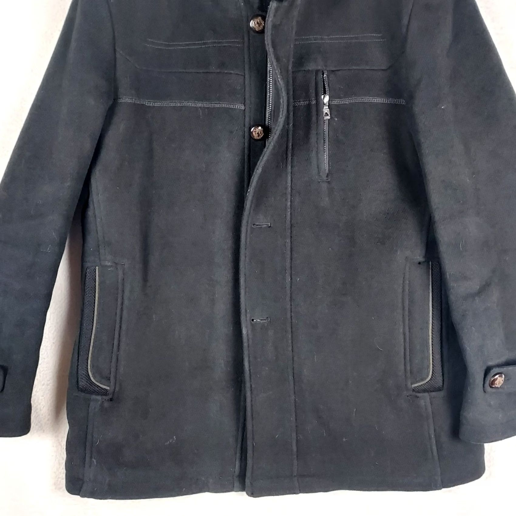 Vintage Sulandy Men’s Jacket Wool Black Quilted Faux Fur Collar Paisley Lining XXL Jacket Size US XXL / EU 58 / 5 - 5 Thumbnail