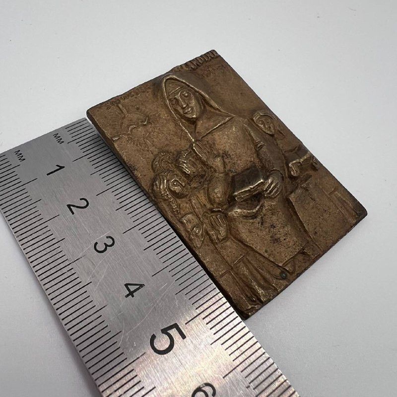 Vintage 1970 Vintage German Bronze Plaque Sister Blandine Icon Size ONE SIZE - 8 Thumbnail