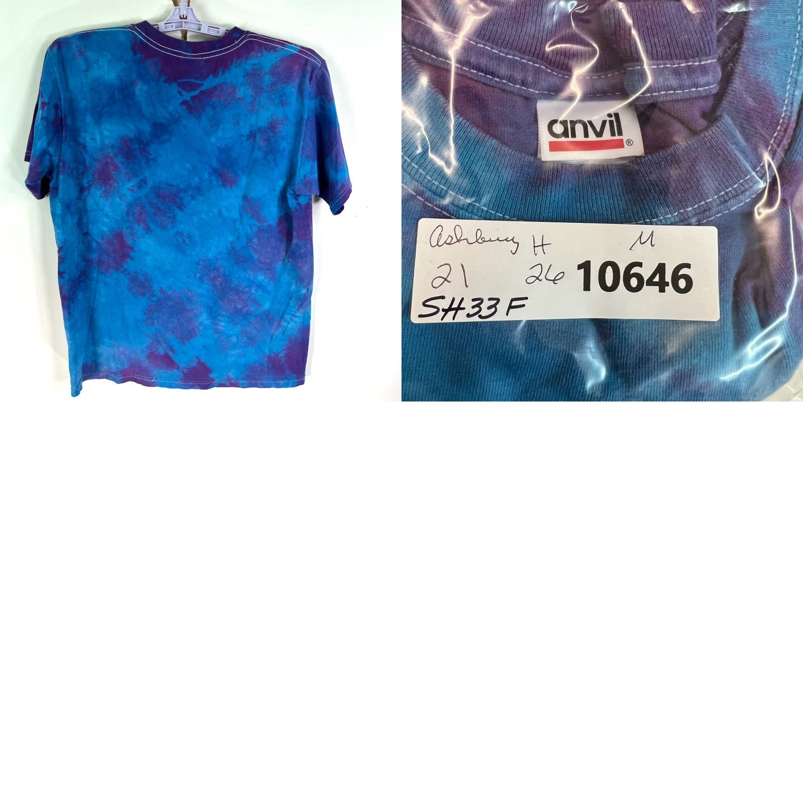 Anvil VINTAGE HAIGHT ASHBURY San Francisco Tie Dye T Shirt M Anvil Blue Graphic Print Unisex Adults Crew Neck Short Sleeve 100% Cotton USA Seller Size US M / EU 48-50 / 2 - 8 Thumbnail