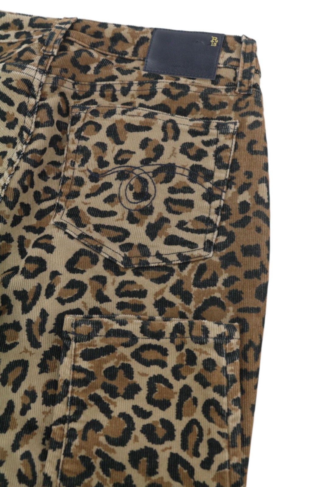 ALISON SKINNY 27 Tan Leopard Ankle Corduroy Brown 85777