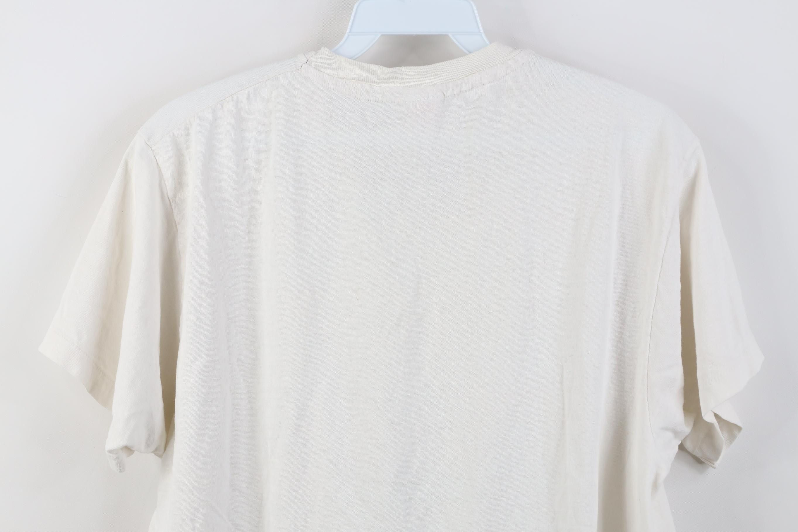 Hanes Vintage 80s 90s Hanes Blank Cotton T-Shirt White USA Size US L / EU 52-54 / 3 - 11 Thumbnail