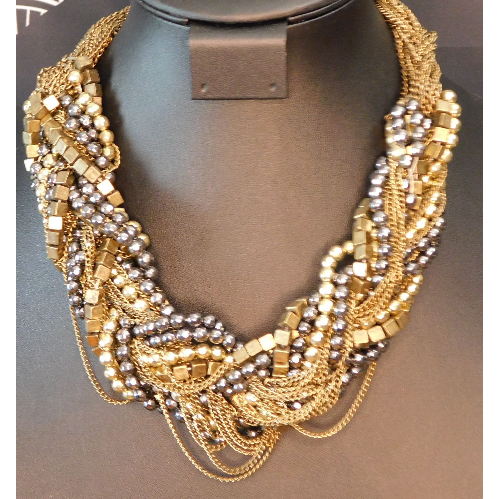 Bebe Trendy Y2K Bebe Beaded Braid Chain Necklace Size ONE SIZE - 3 Thumbnail