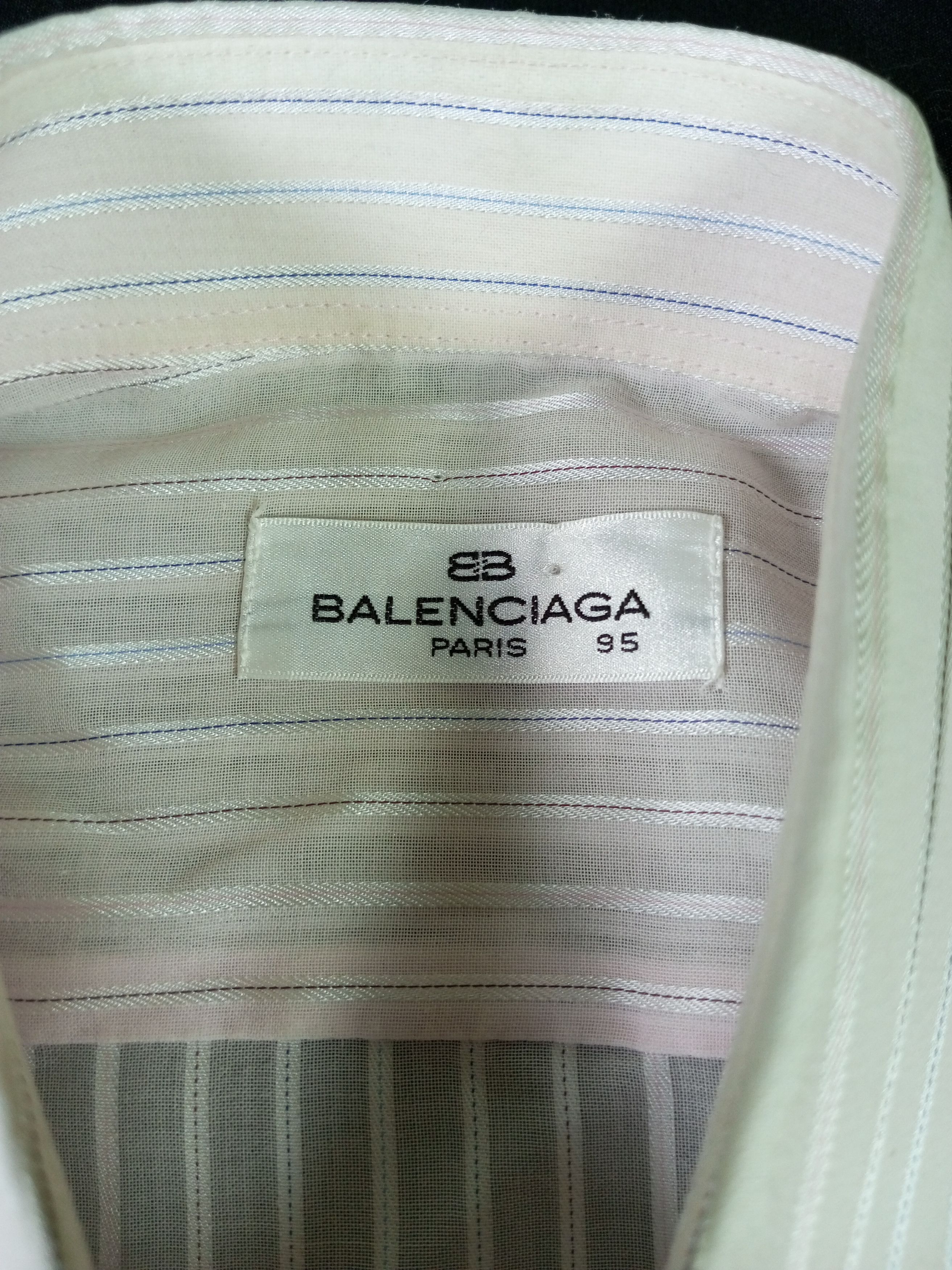 Balenciaga 90s Vintage Balenciaga Pink Stripe Shirt Rare Luxury Size US L / EU 52-54 / 3 - 7 Thumbnail