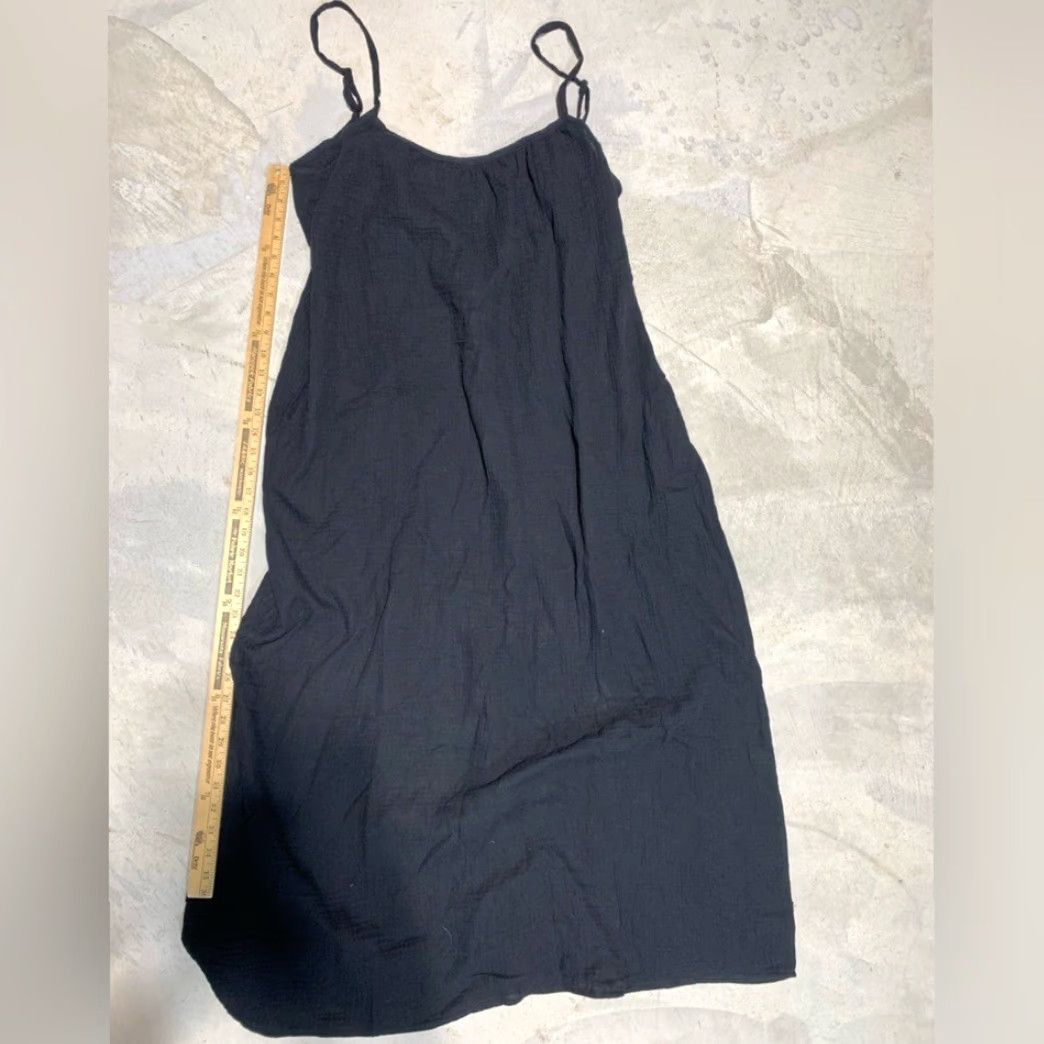 Sol Angeles Sol Angeles Dress Black Midi XL Womens Regular Sol Angeles Black Gauzy Cotton Dress XL/XXL Size XL / US 12-14 / IT 48-50 - 2 Thumbnail