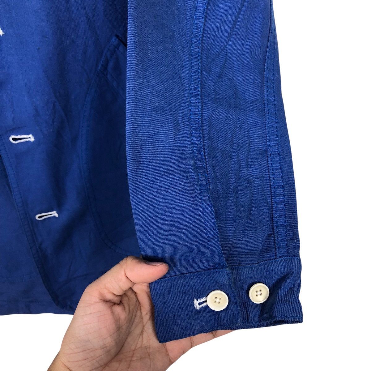 Japanese Brand 📌Rich Blue Vintage Chore Jacket Slick Issey Miyake Size US M / EU 48-50 / 2 - 16 Thumbnail