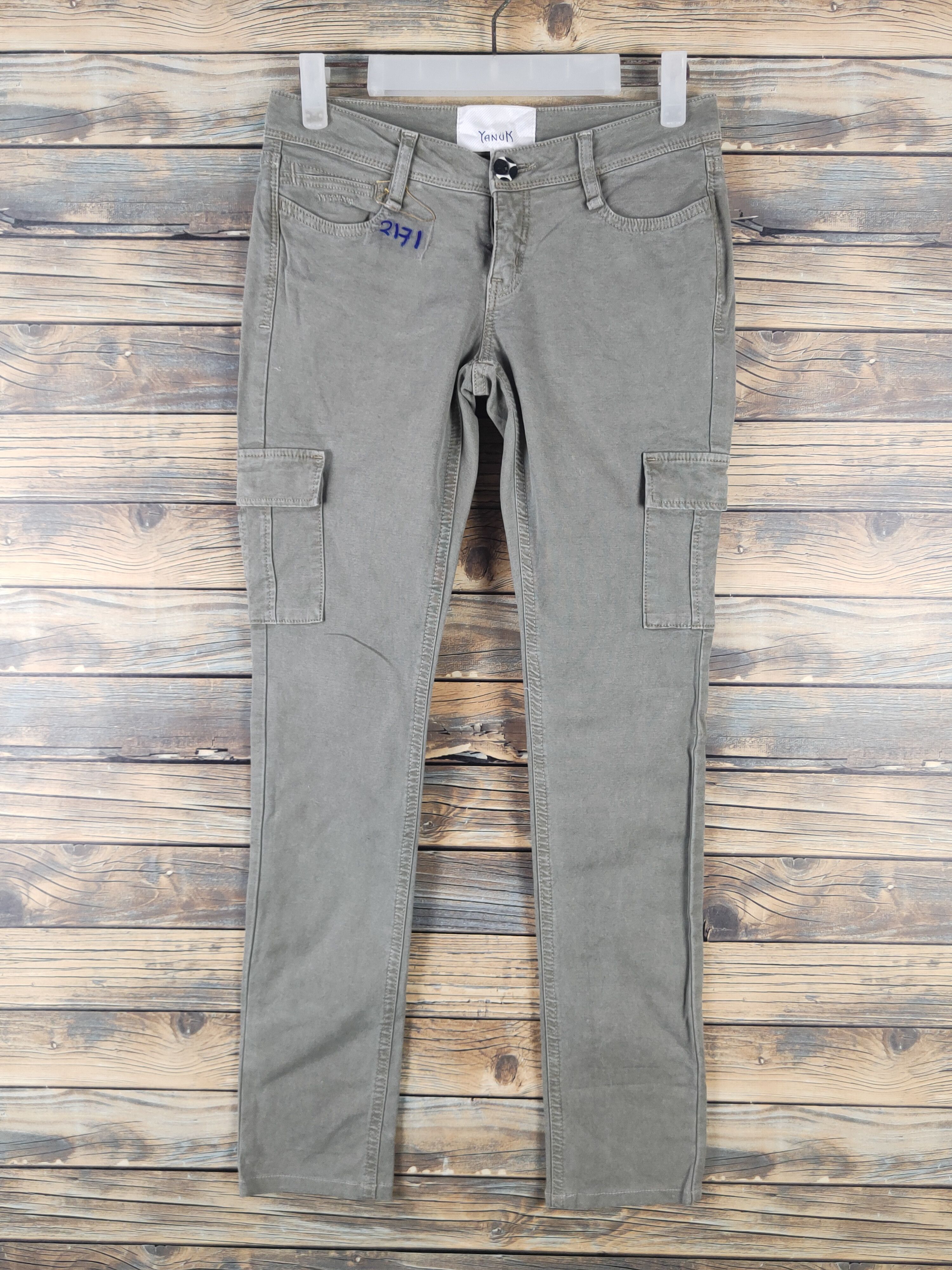 Japanese Brand DL Yanuk Army Green Multipocket Cargo Pants #2171 Size 27" / US 4 / IT 40 - 1 Thumbnail