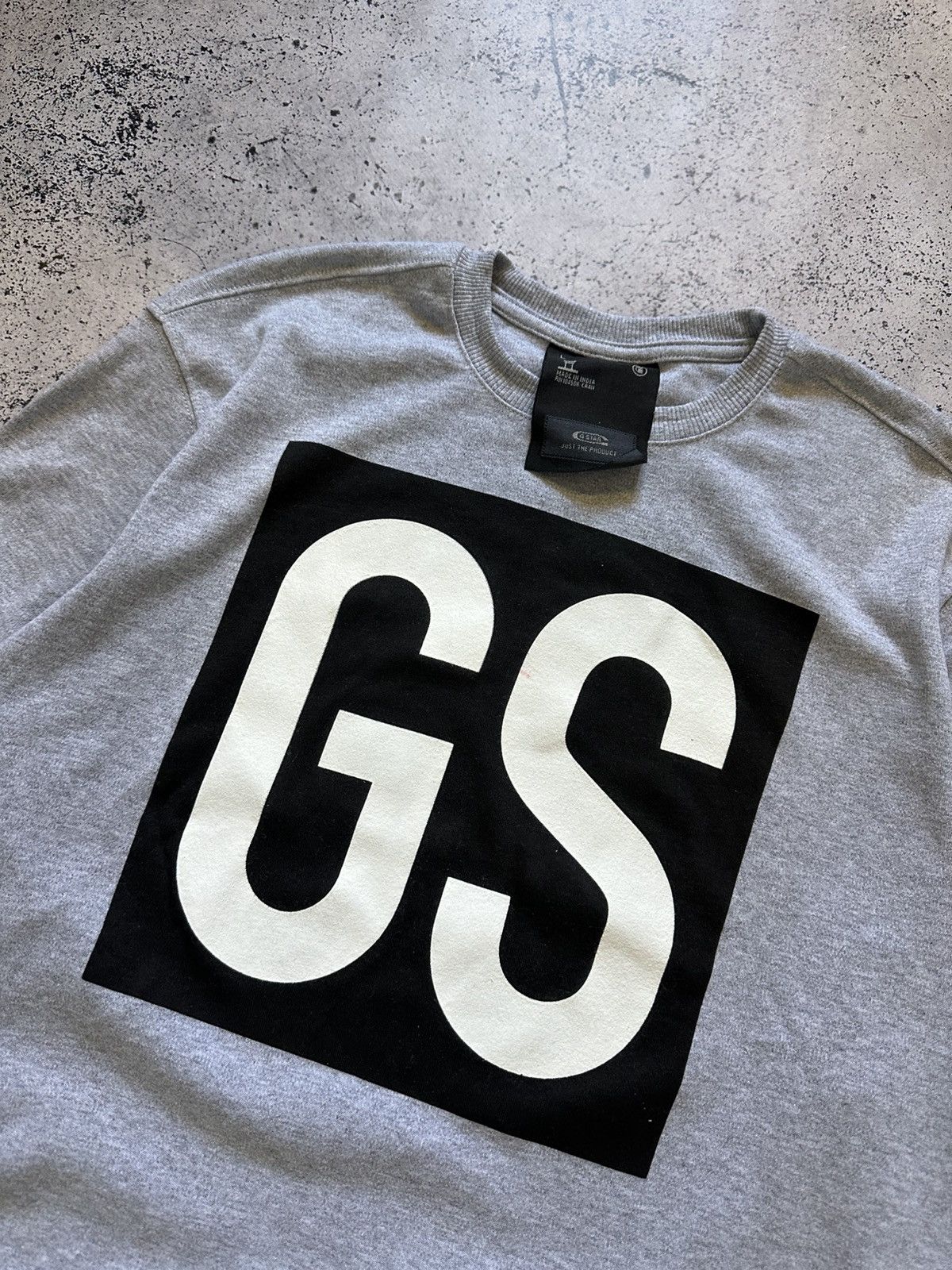 G-Star × Vintage Vintage G-star Raw Sweatshirt Big Logo Grey Size L Y2K USA Size US L / EU 52-54 / 3 - 2 Thumbnail