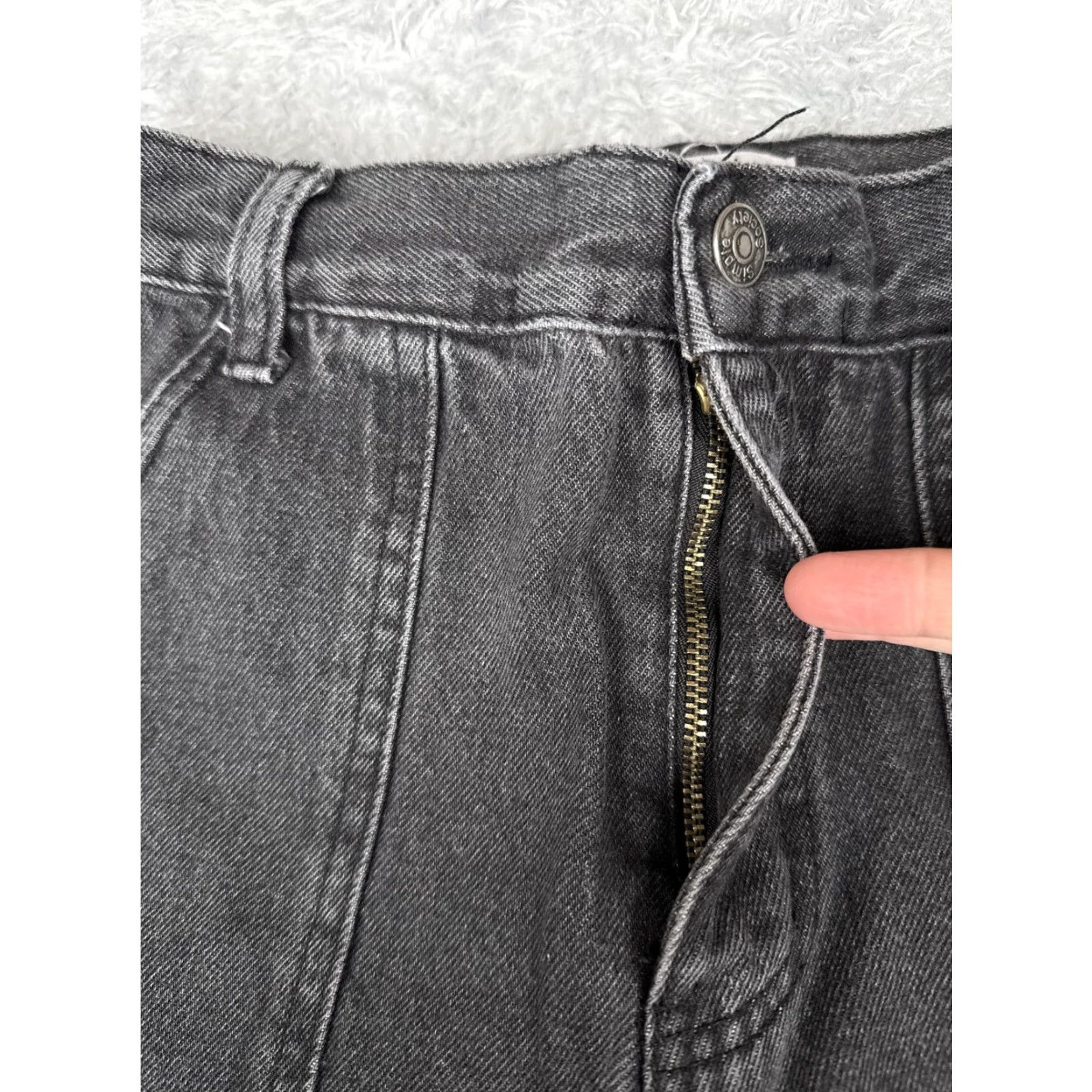 Vintage Simple Society Jeans Womens 7 High Rise Carpenter Denim Black Gray 27x27 Size 28" / US 6 / IT 42 - 5 Thumbnail