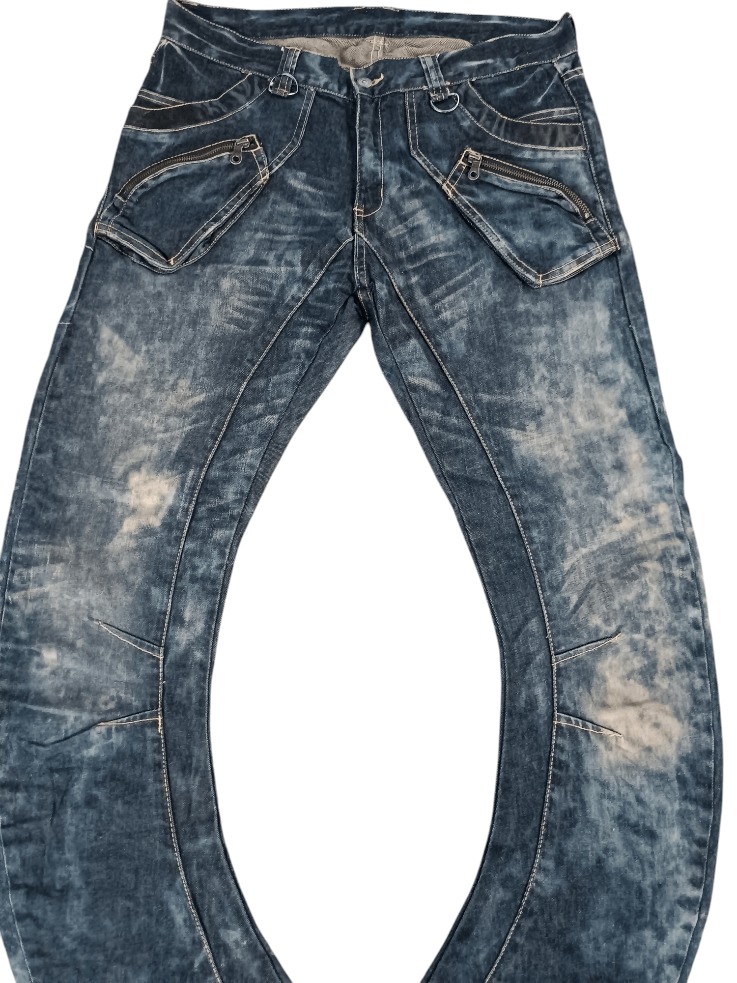 Japanese Brand RARE 💥 PPFM TYE DIE WHISKERS TWISTED LEG DENIM Size US 34 / EU 50 - 2 Thumbnail