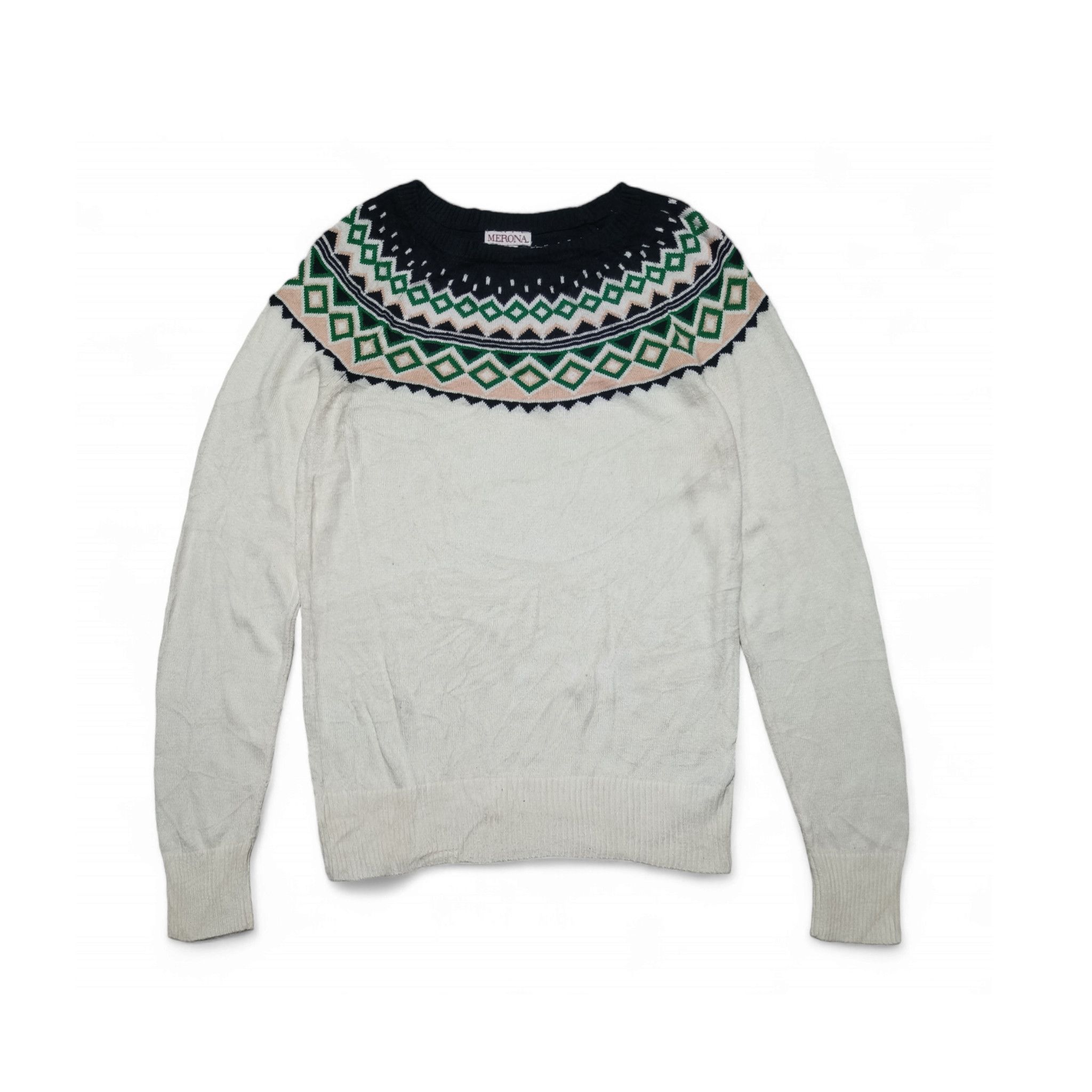 Merona Vintage MERONA Women's Ethnic Motifs Knit Crewneck Sweater Size M / US 6-8 / IT 42-44 - 1 Thumbnail