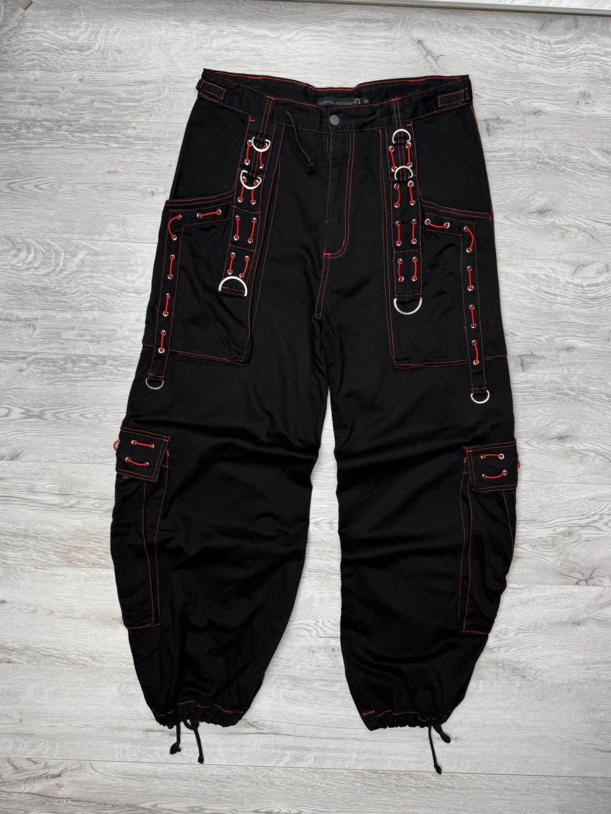 Tripp NYC Criminal Damage Bondage Pant D-Ring Straps Gothic Cyber Rave Size US 34 / EU 50 - 3 Thumbnail