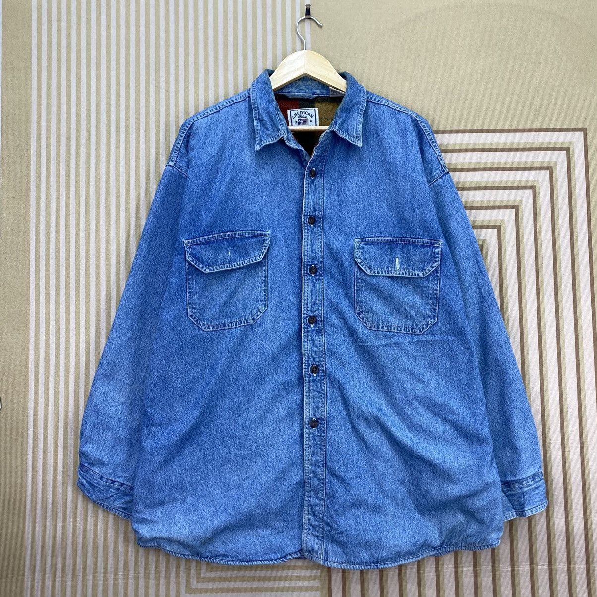 American Apparel 🫶Vintage america blue fleece lined Denim Shirt Jackey Size US M / EU 48-50 / 2 - 1 Thumbnail