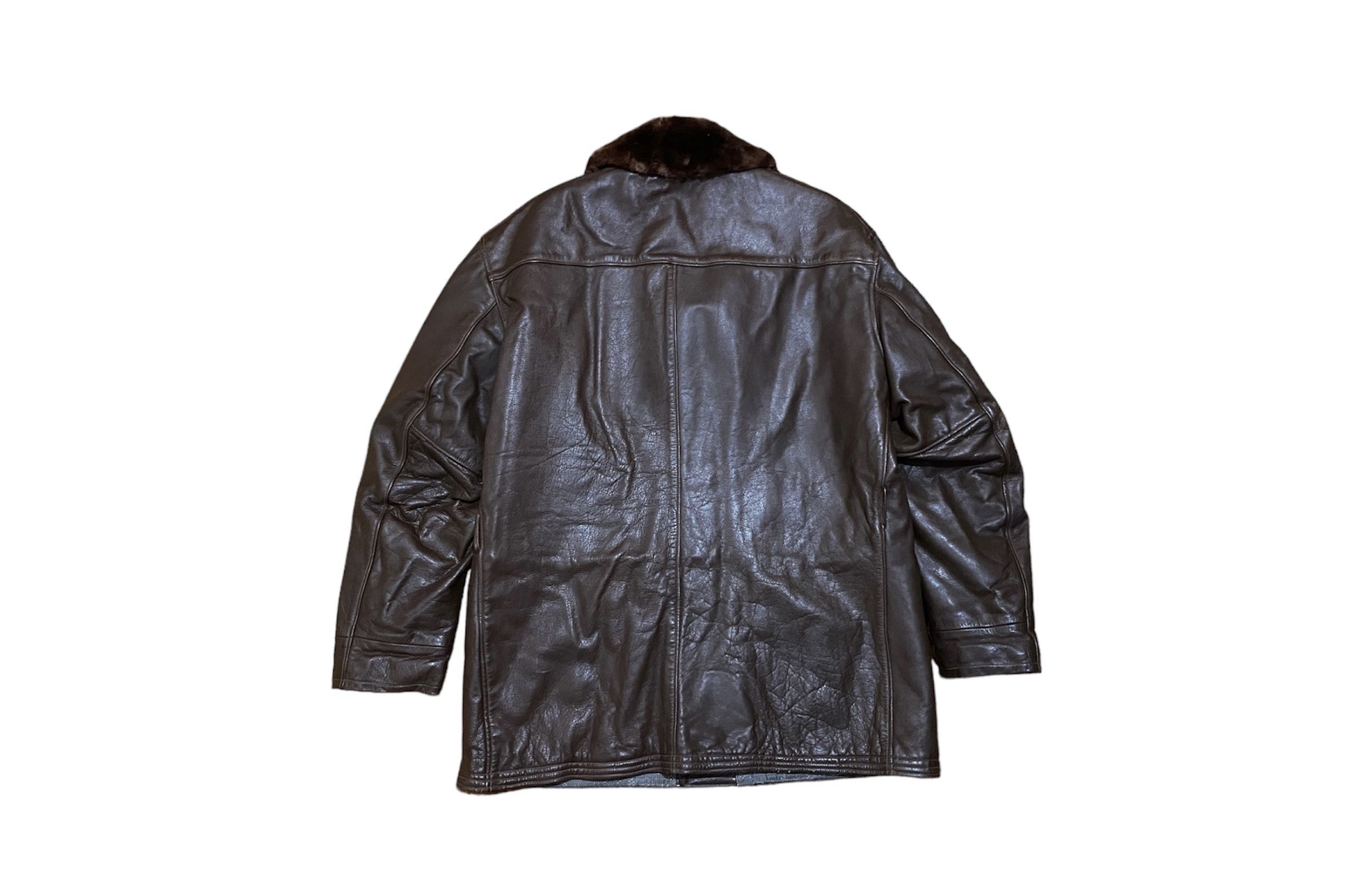 Vintage Retro Horsehide 30s 40s Brown BARNSTORMER Leather Coat Size US XL / EU 56 / 4 - 7 Thumbnail