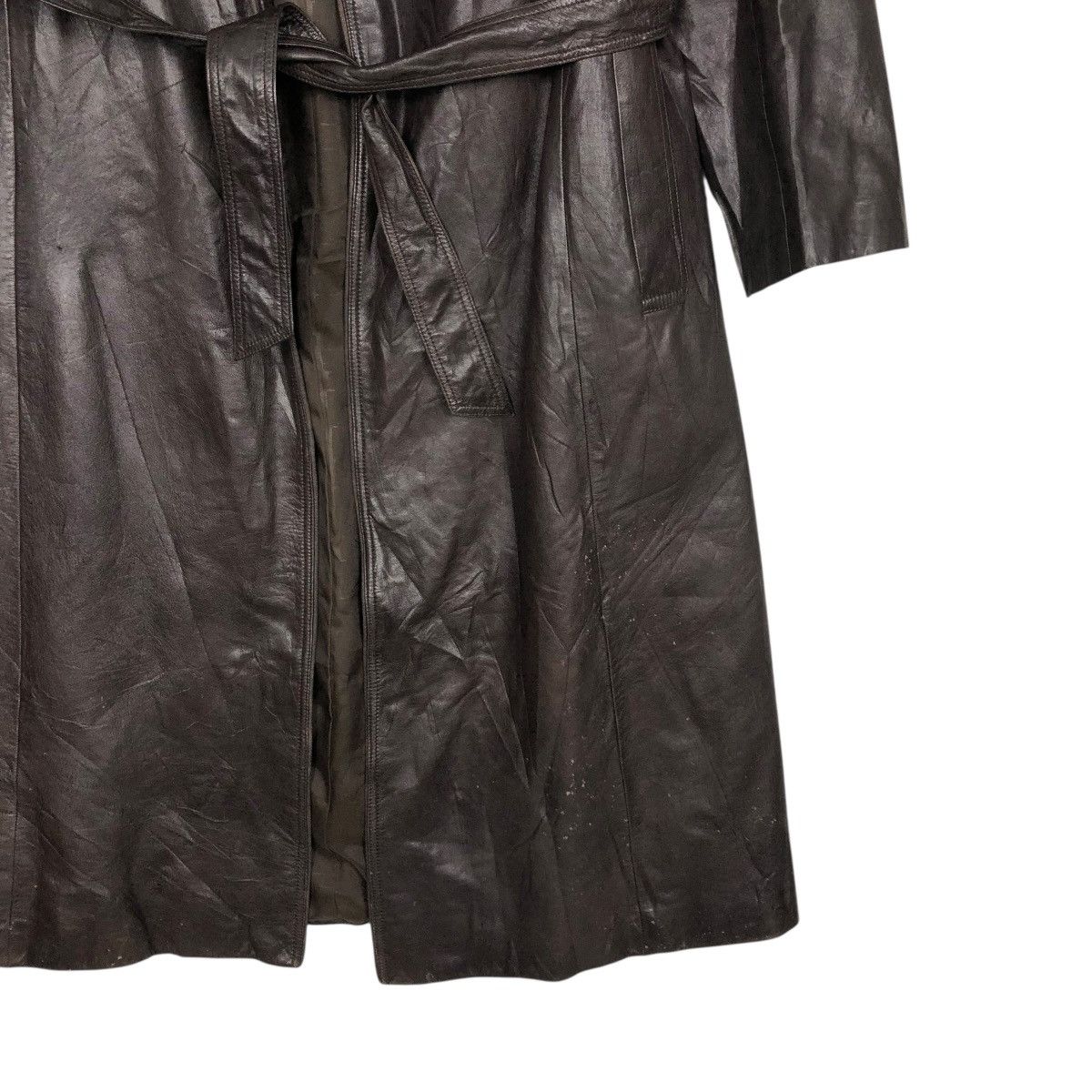 Vintage 🔥VINTAGE LEATHER LONG JACKET MINK FUR COLLAR LEATHACK JAPAN Size M / US 6-8 / IT 42-44 - 6 Thumbnail