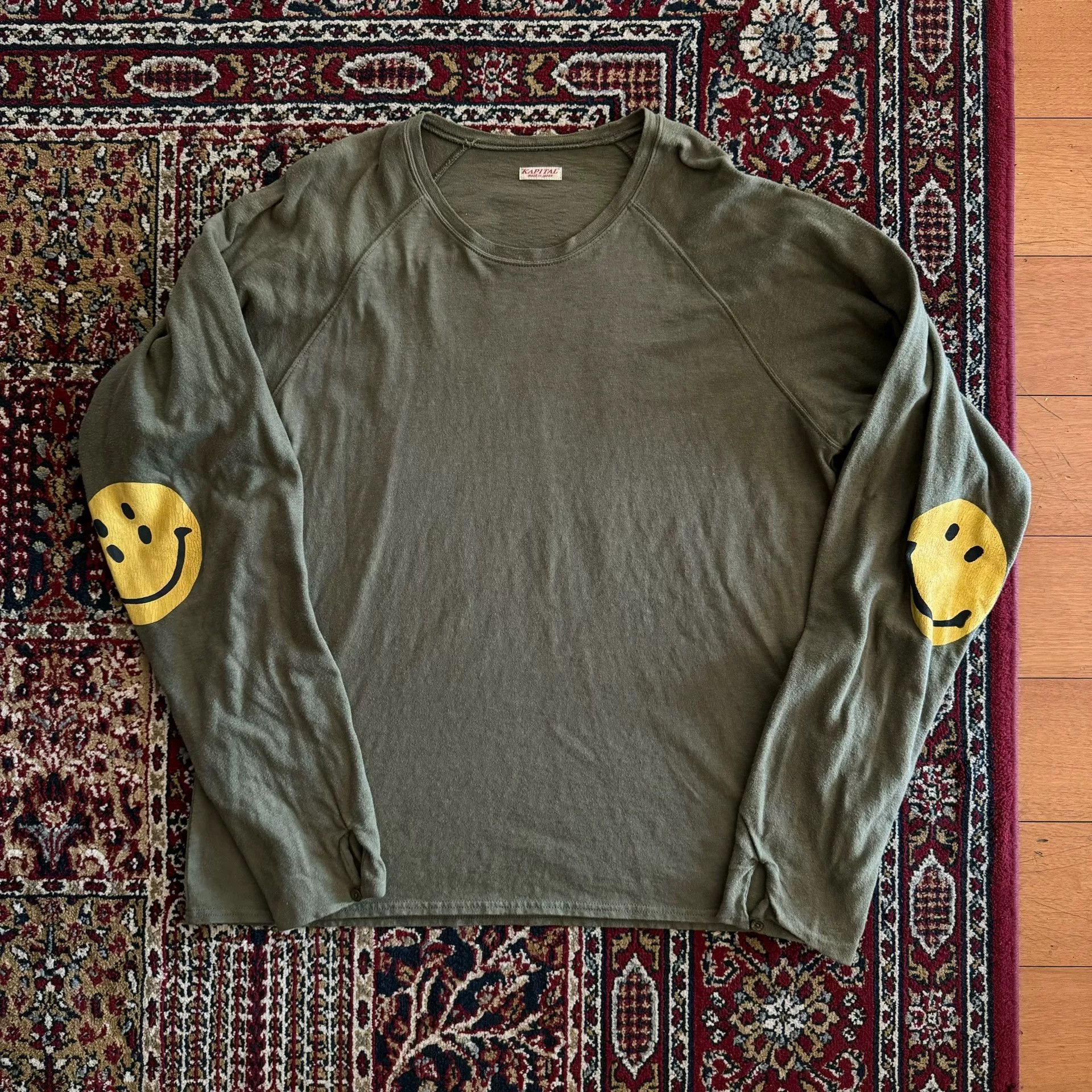 Kapital Kapital Long-Sleeve Smiley Face T-Shirt Size US XL / EU 56 / 4 - 1 Thumbnail