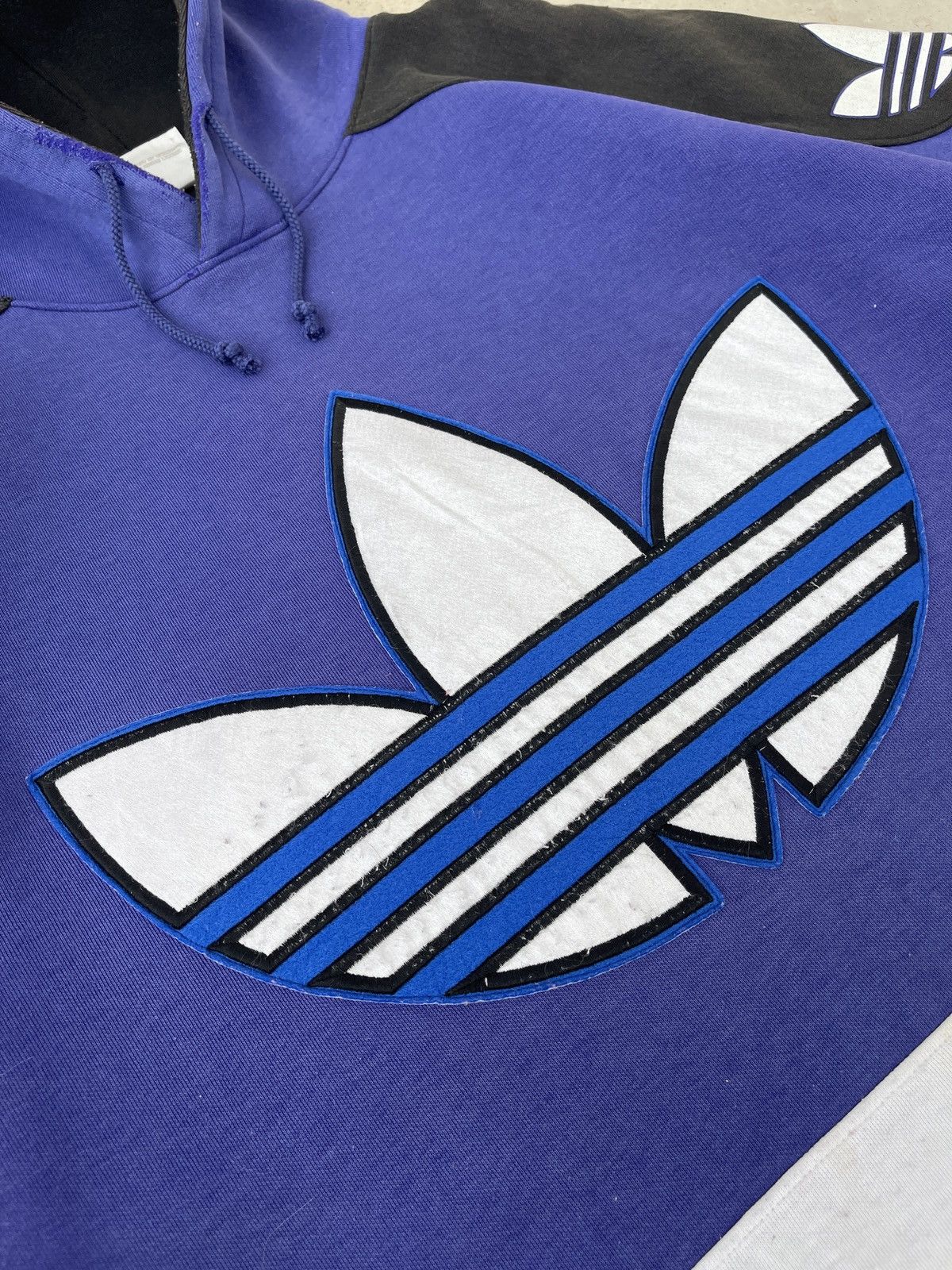 Vintage 90s Adidas Big Logo Three Stripes Hoodie