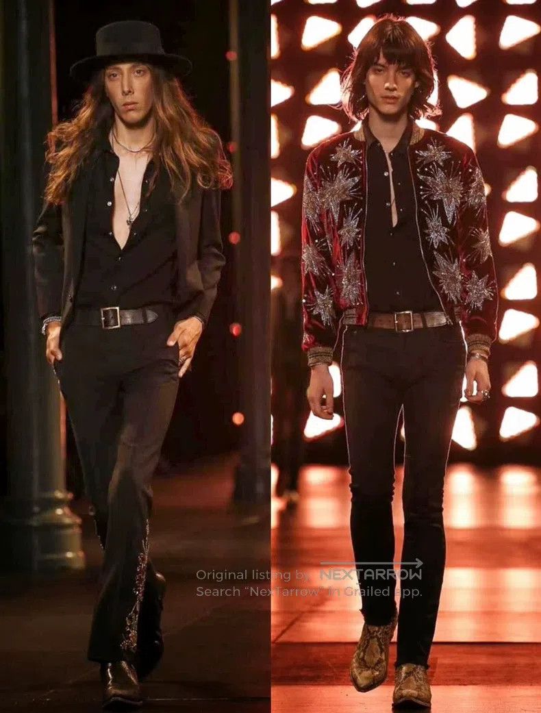 Saint Laurent Paris Saint Laurent Paris Destroyed Fringe Raw Denim Jeans Size US 30 / EU 46 - 8 Thumbnail