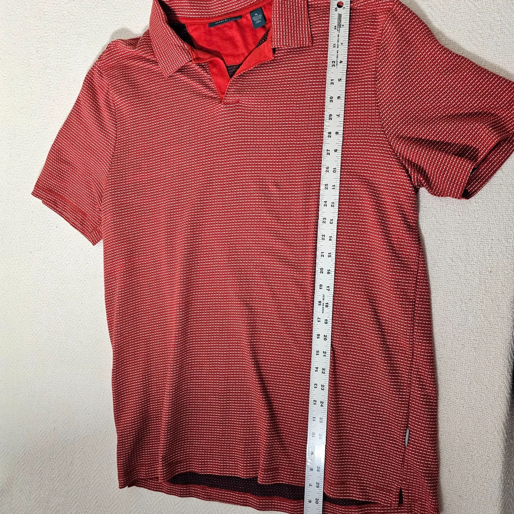 Perry Ellis Perry Ellis Polo Men's Adult XL Golf Stretch Red Geometric Short Sleeve Size US XL / EU 56 / 4 - 3 Thumbnail