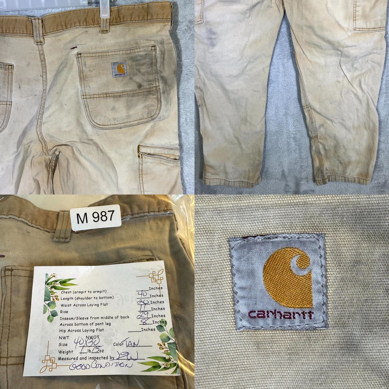 Carhartt Carhartt Pants Men’s 40x30 Tan Stretch Relaxed Fit Canvas Utility Workwear Size US 40 / EU 56 - 8 Thumbnail