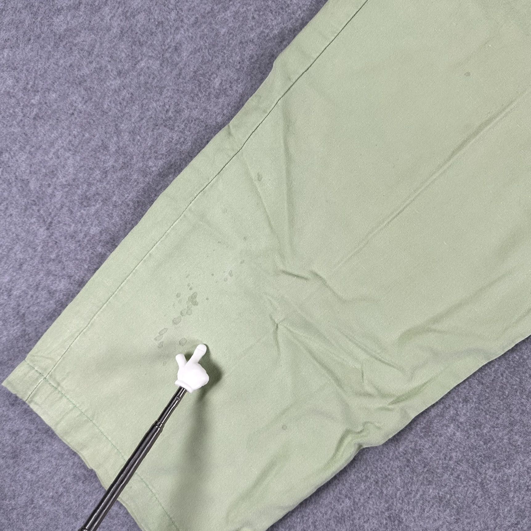 Vintage Borrelli Napoli Chino Pants Mens 36 Flat Front Linen Cotton Green 50% Linen 50% Cotton Italy Slim Front Pockets Straight Leg” Size US 36 / EU 52 - 3 Thumbnail