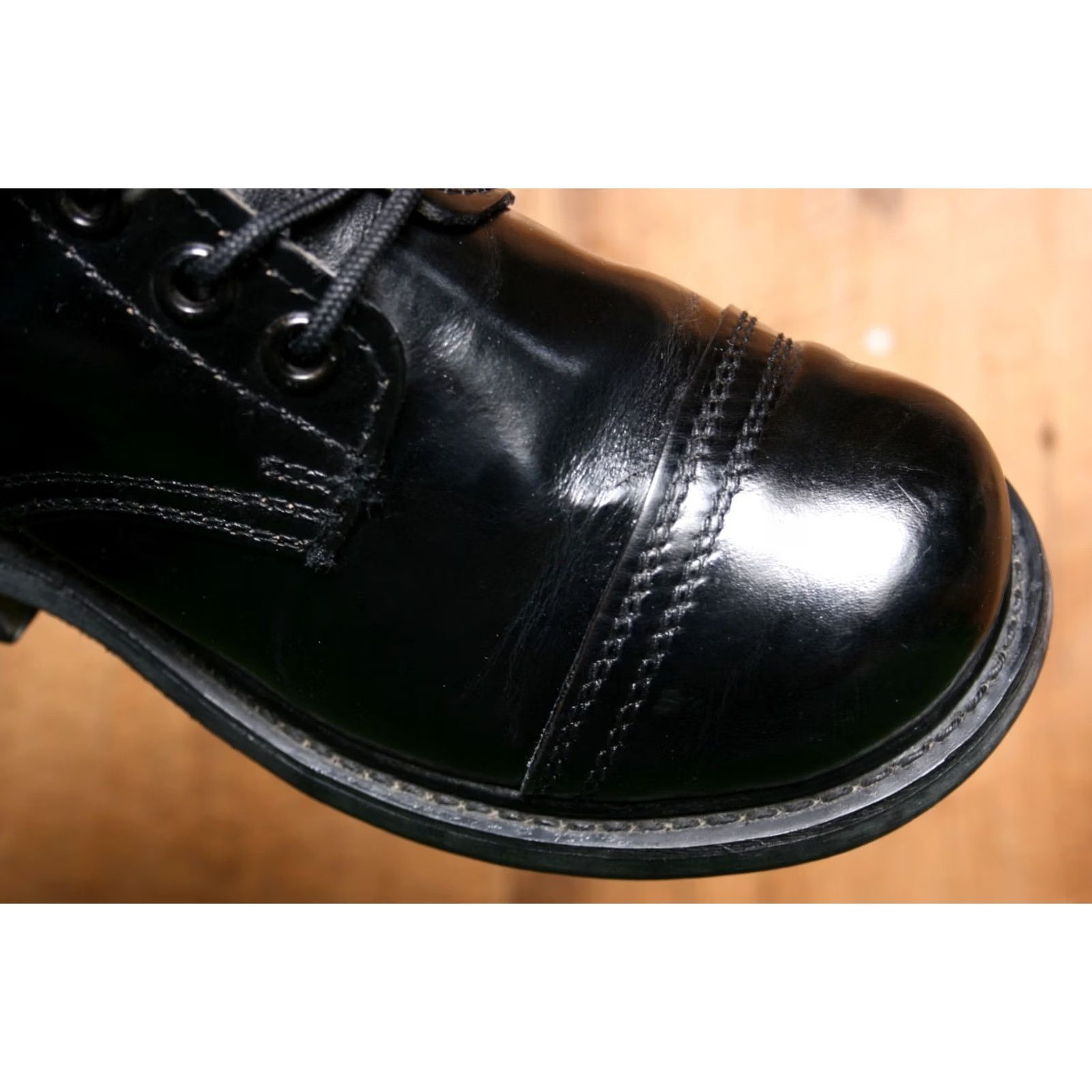 Vintage VINTAGE Black Leather Cap Toe M-1956 Style Combat Boots Mens 4 ≈ Womens 5.5-6 Leather Upper Combat Unisex Adults Boots Size ONE SIZE - 7 Thumbnail