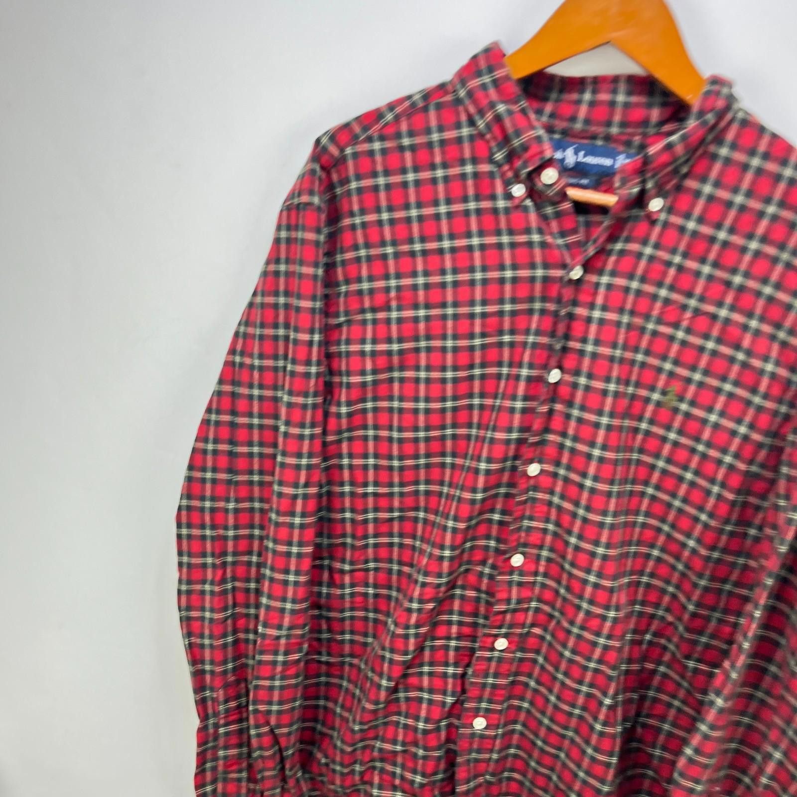 Polo Ralph Lauren Vintage Polo Ralph Lauren Pony Plaid Red Button-Up Shirt XL Size US XL / EU 56 / 4 - 2 Thumbnail