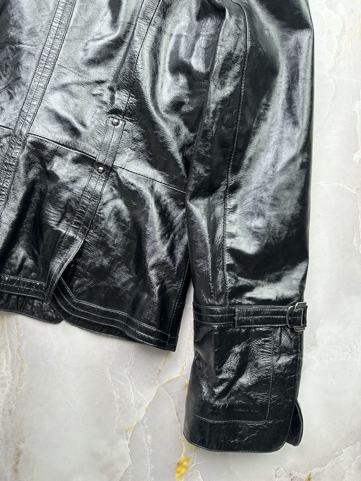 Japanese Brand Vintage Patent Leather Jacket Size XL / US 12-14 / IT 48-50 - 14 Thumbnail