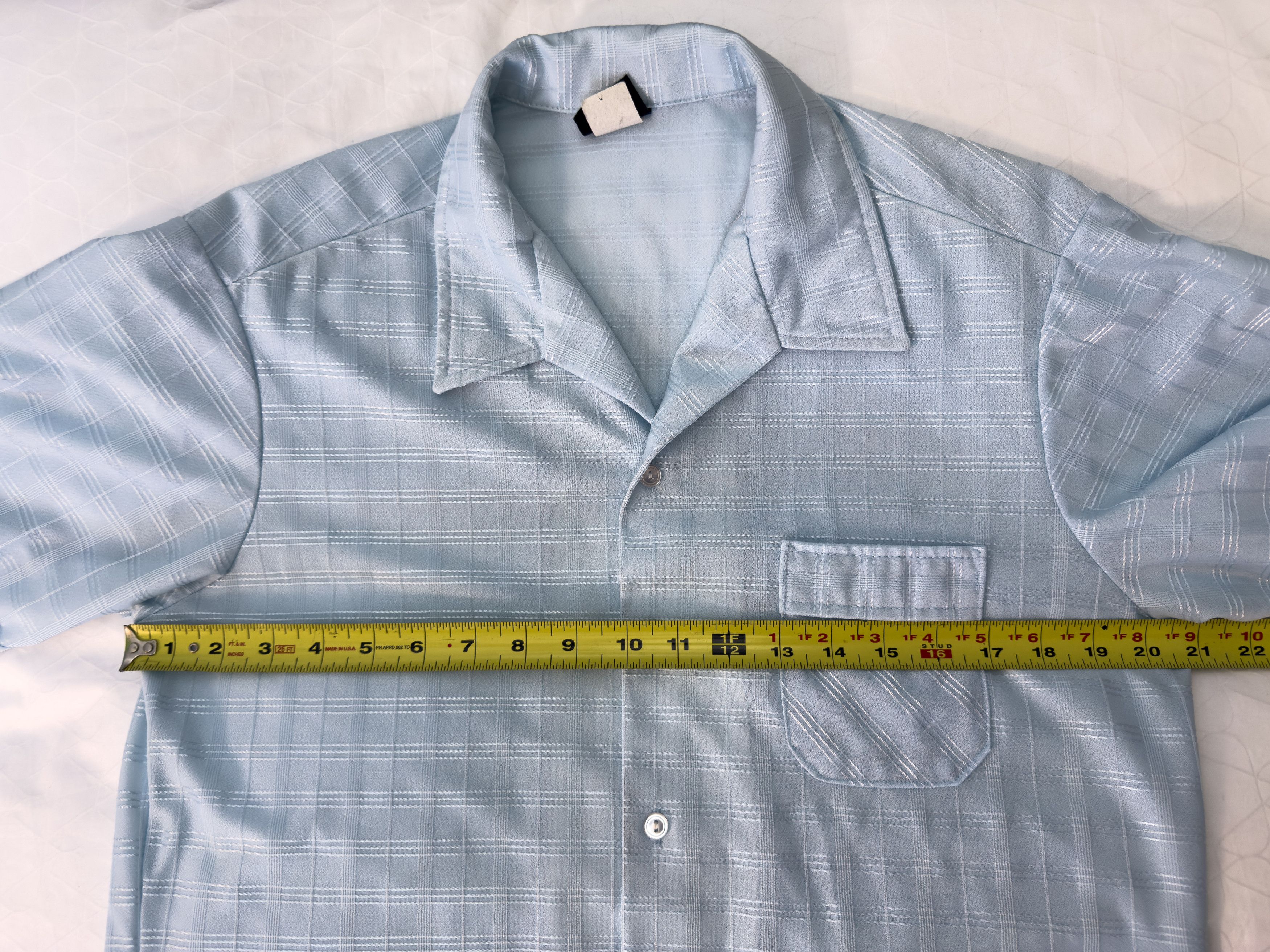 Other Vintage Stuart Mann Light Blue Plaid Short Sleeve Button Up Size US L / EU 52-54 / 3 - 8 Thumbnail