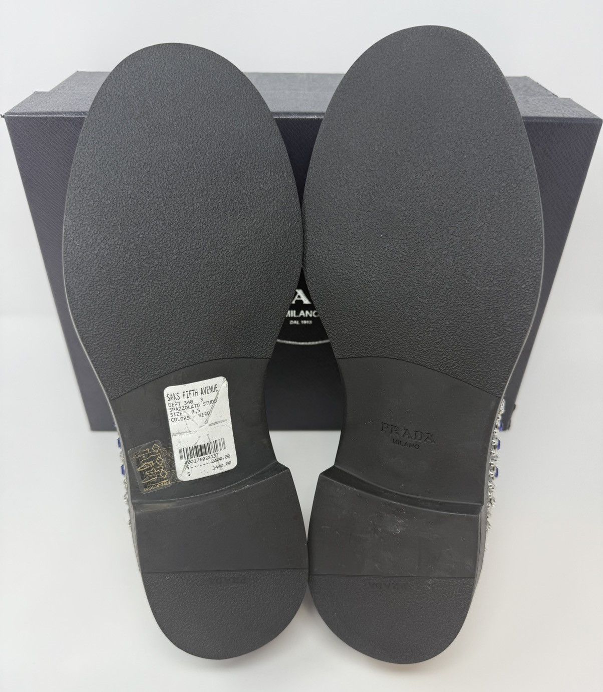 Prada Prada Rhinestone Embellished Leather Loafer Size US 10.5 / EU 43-44 - 6 Thumbnail