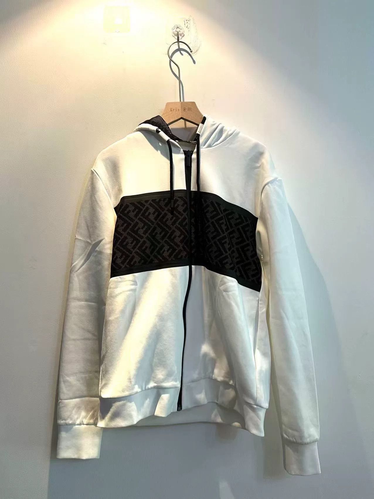 fendi logo cotton hooded jacket