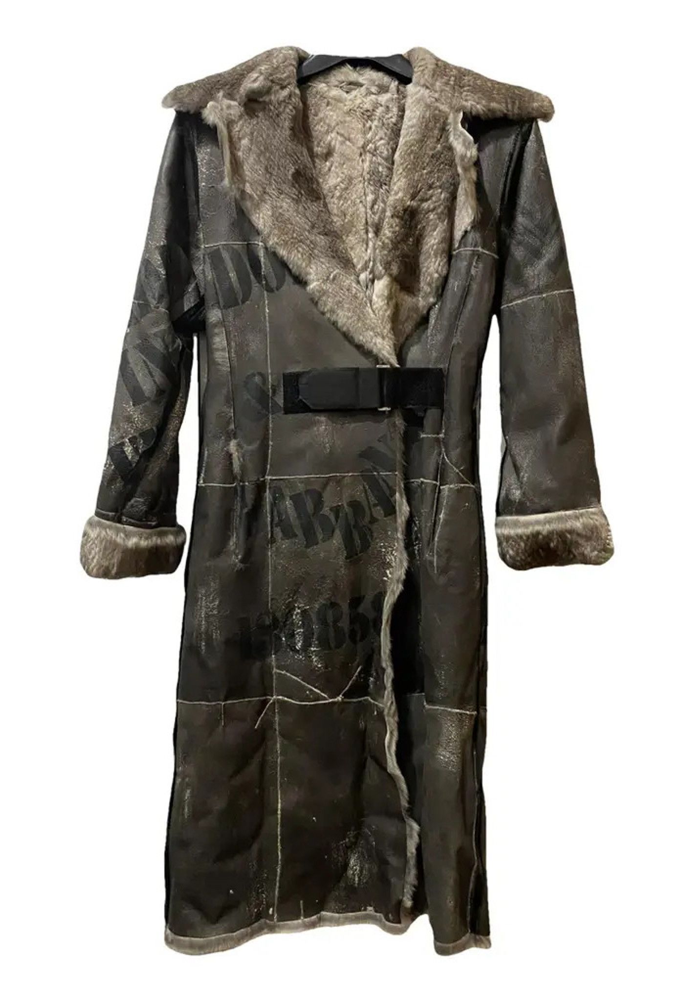 Dolce & Gabbana RABBIT FUR LEATHER LONG COAT Size XS / US 0-2 / IT 36-38 - 1 Thumbnail