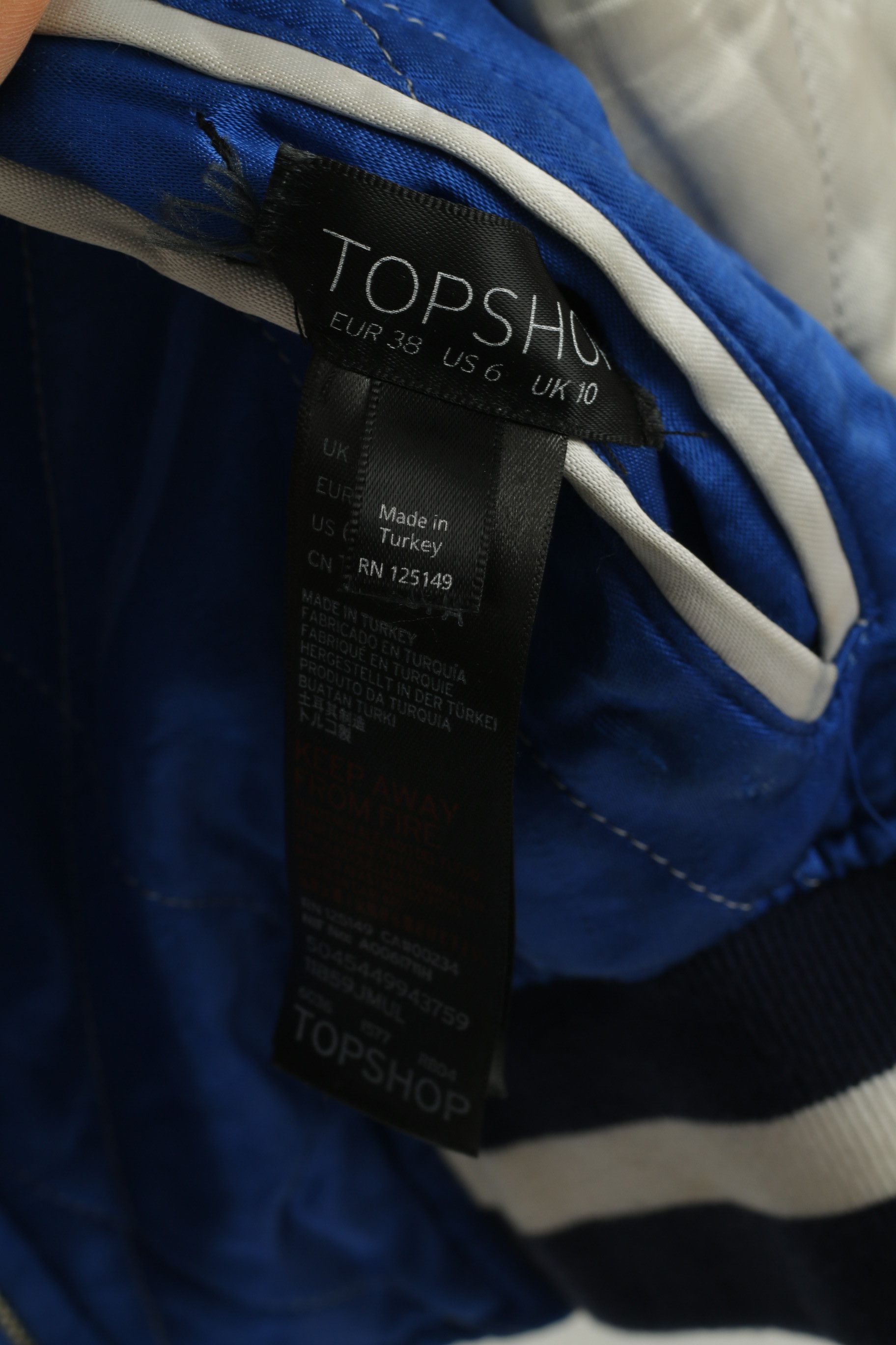 Topshop Topshop Women 6 10 XS Jacket Blue Black Shiny Japan 8849 Size M / US 6-8 / IT 42-44 - 3 Thumbnail