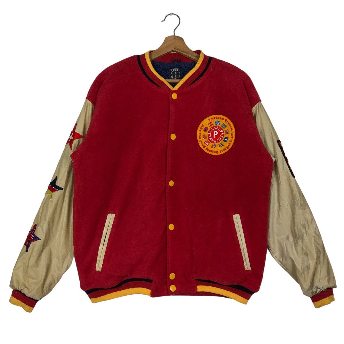 Japanese Brand 🔥Person For Men Varsity Jacket Big Logo Spell Out Size US L / EU 52-54 / 3 - 2 Thumbnail