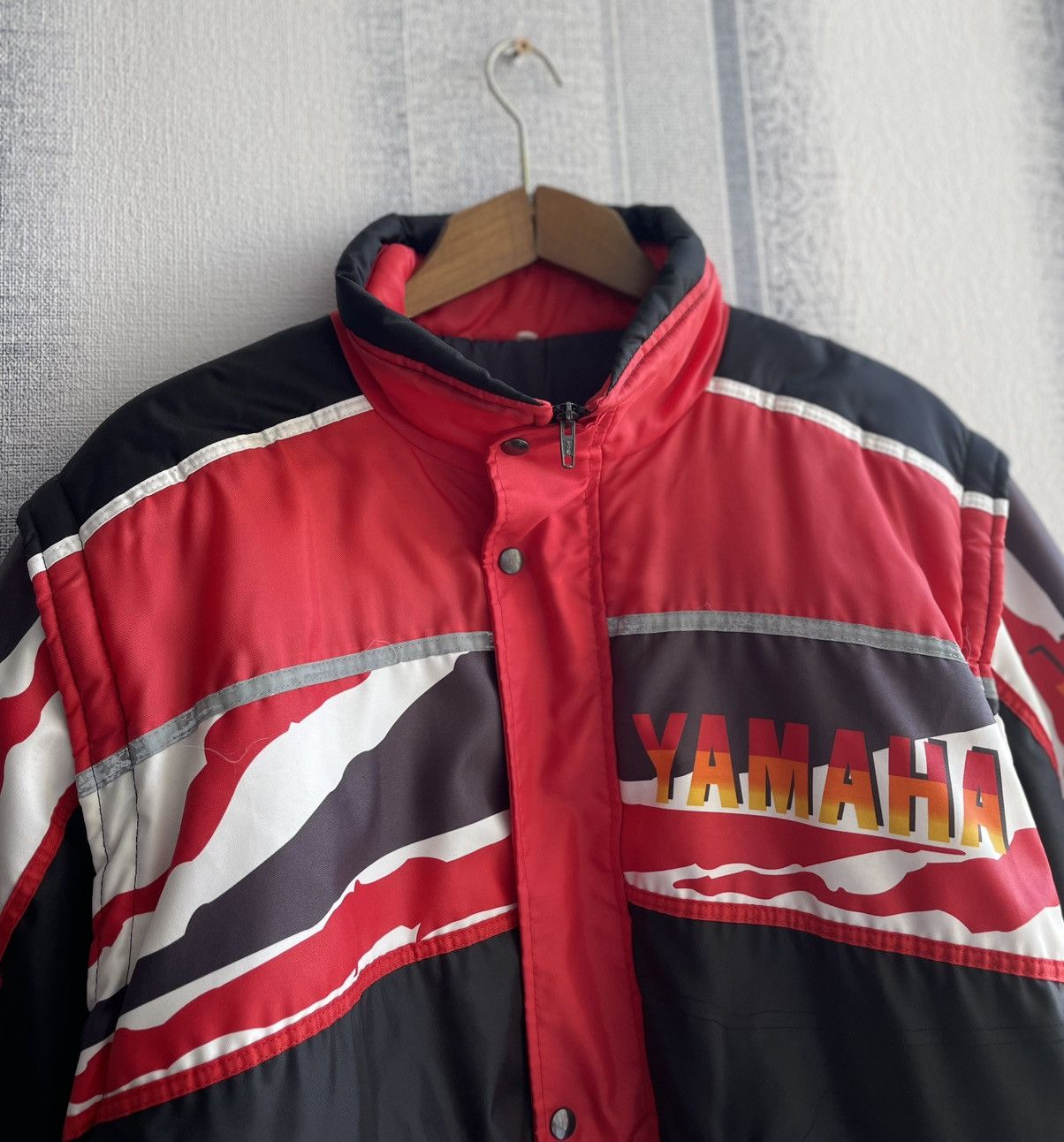 Yamaha Vintage 80s Yamaha Racing 2In1 Nylon Jacket Made In Italy Size US XL / EU 56 / 4 - 2 Thumbnail