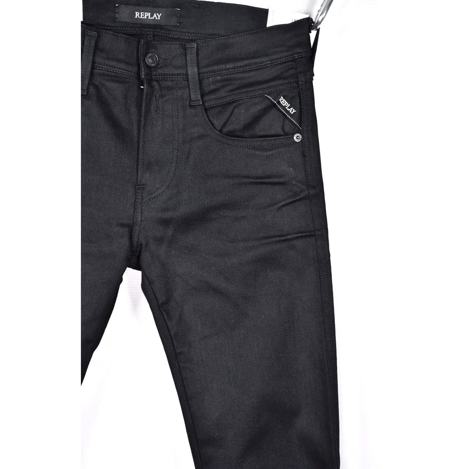 Replay Replay Hyperflex Anbass Black Stretch Denim Skinny Jeans Men W28 L32 Slim Casual Modern Retail Size US 28 / EU 44 - 5 Thumbnail