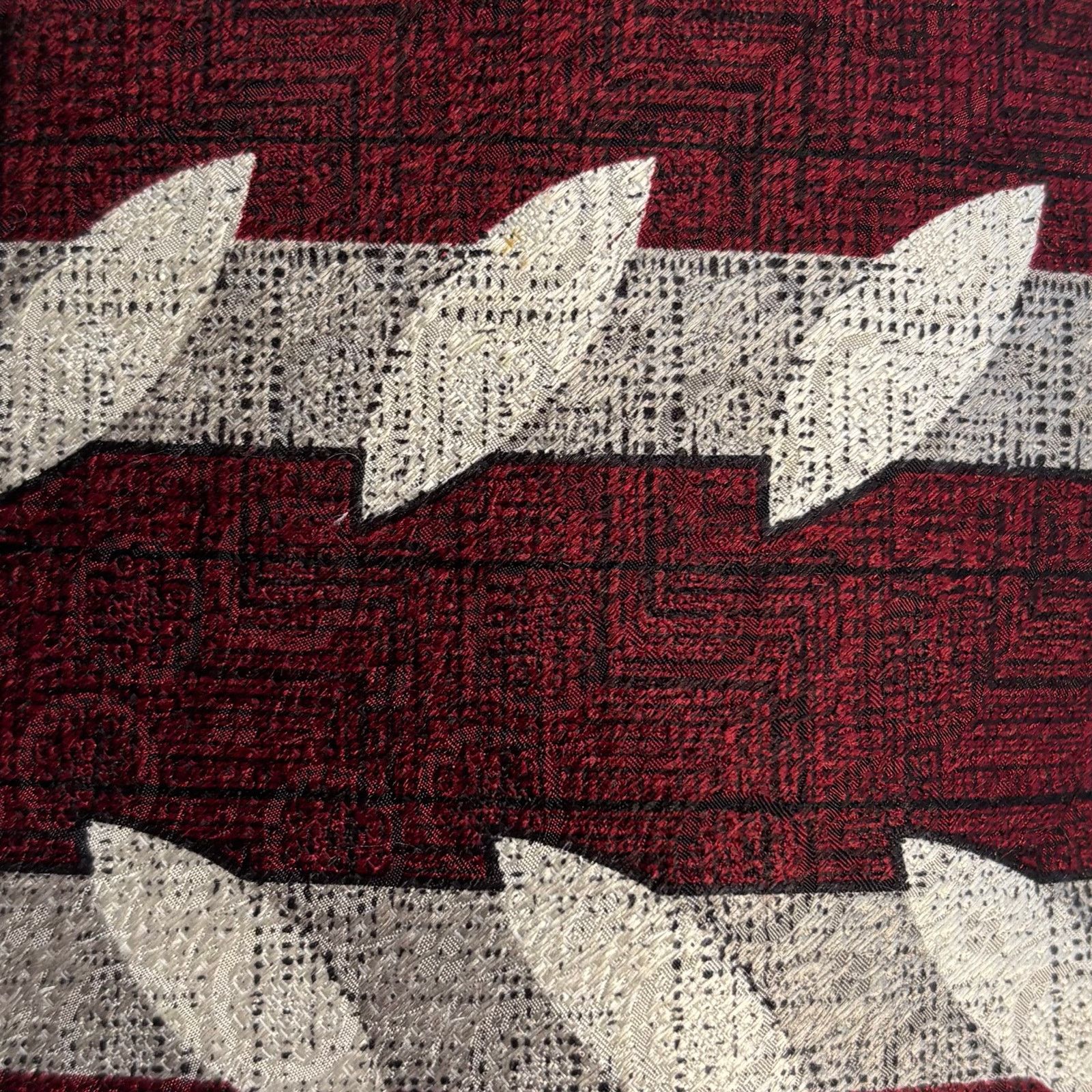 Stafford Stafford Executive Burgundy Silk Tie Silver Design Size ONE SIZE - 2 Thumbnail