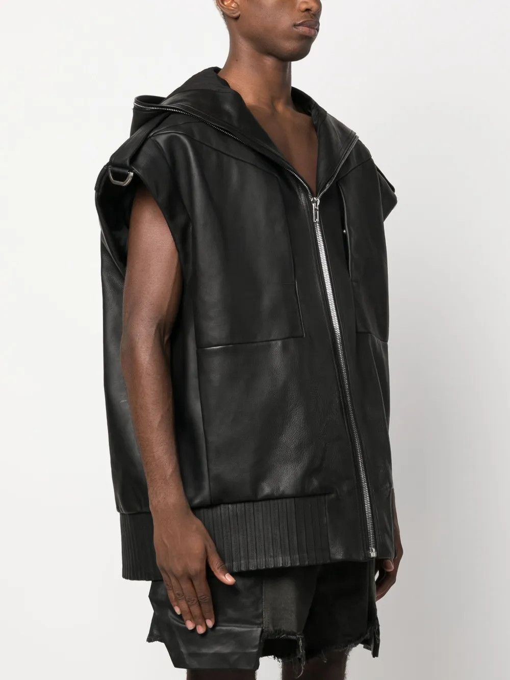 Rick Owens o1mle0226 Lido Sleeveless Hoodie in Black Size US L / EU 52-54 / 3 - 3 Thumbnail