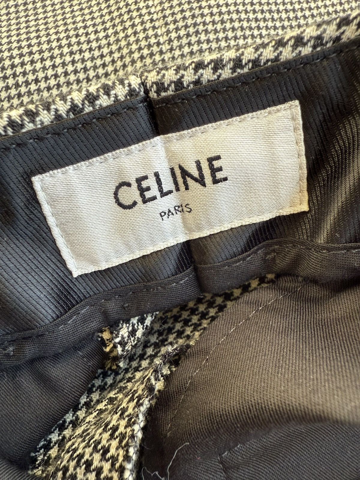 Celine SS23 Celine Houndstooth cashmere Flared Pants Hedi Slimane Size 40L - 17 Thumbnail